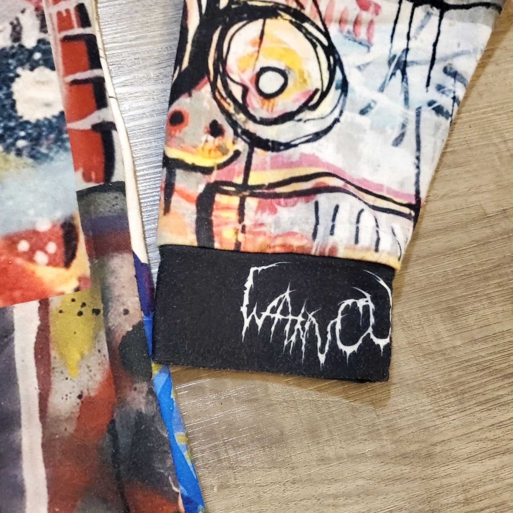 Vintage Rare Wano Mens Sz Large Abstract Hooded Sweatshirt Skull Artist Mixed Graphic Hoodie Size US L / EU 52-54 / 3 - 5 Thumbnail