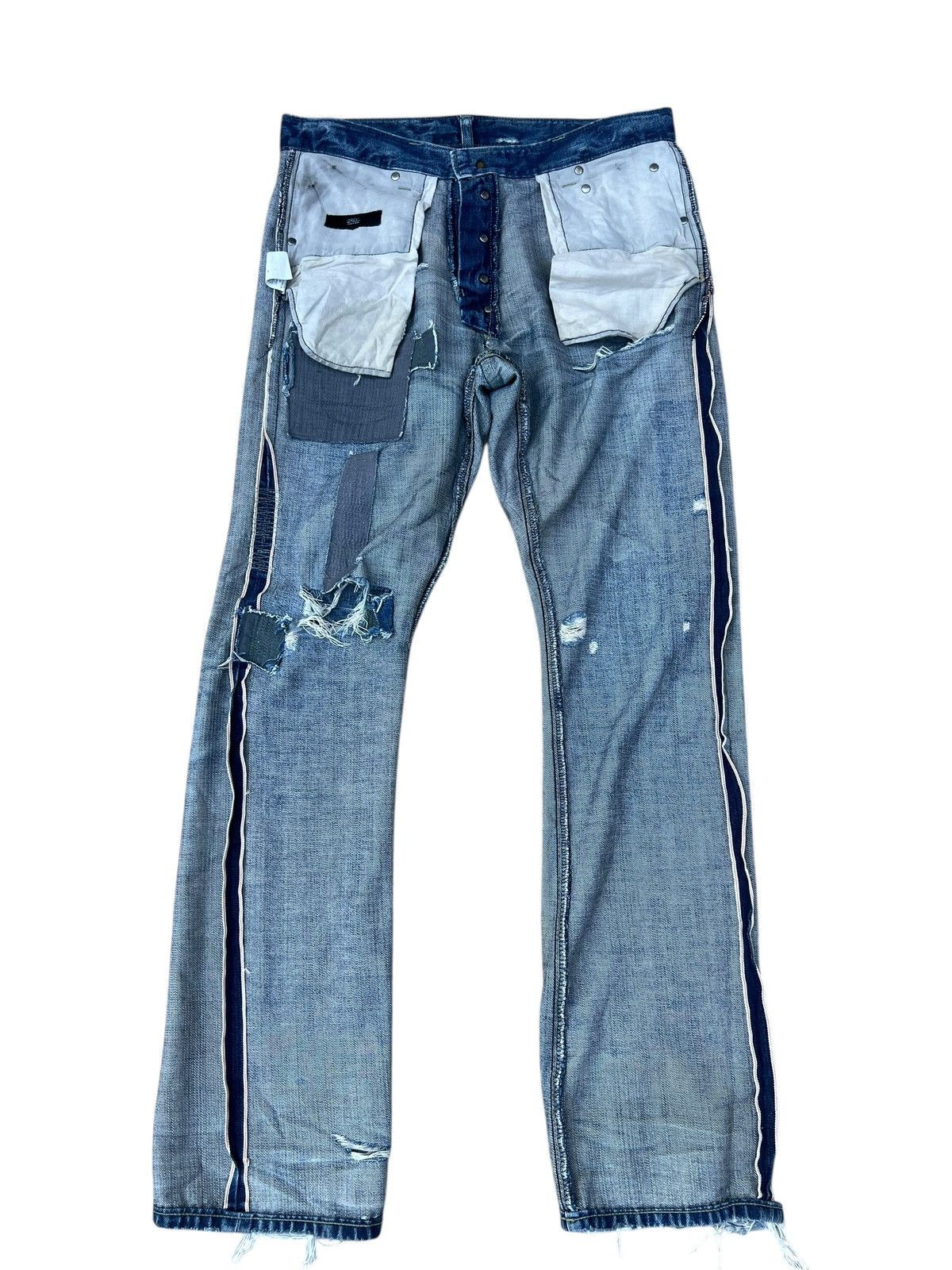 Izreel by Kazuhiro Takakura Distressed Denim Selvedge Jeans