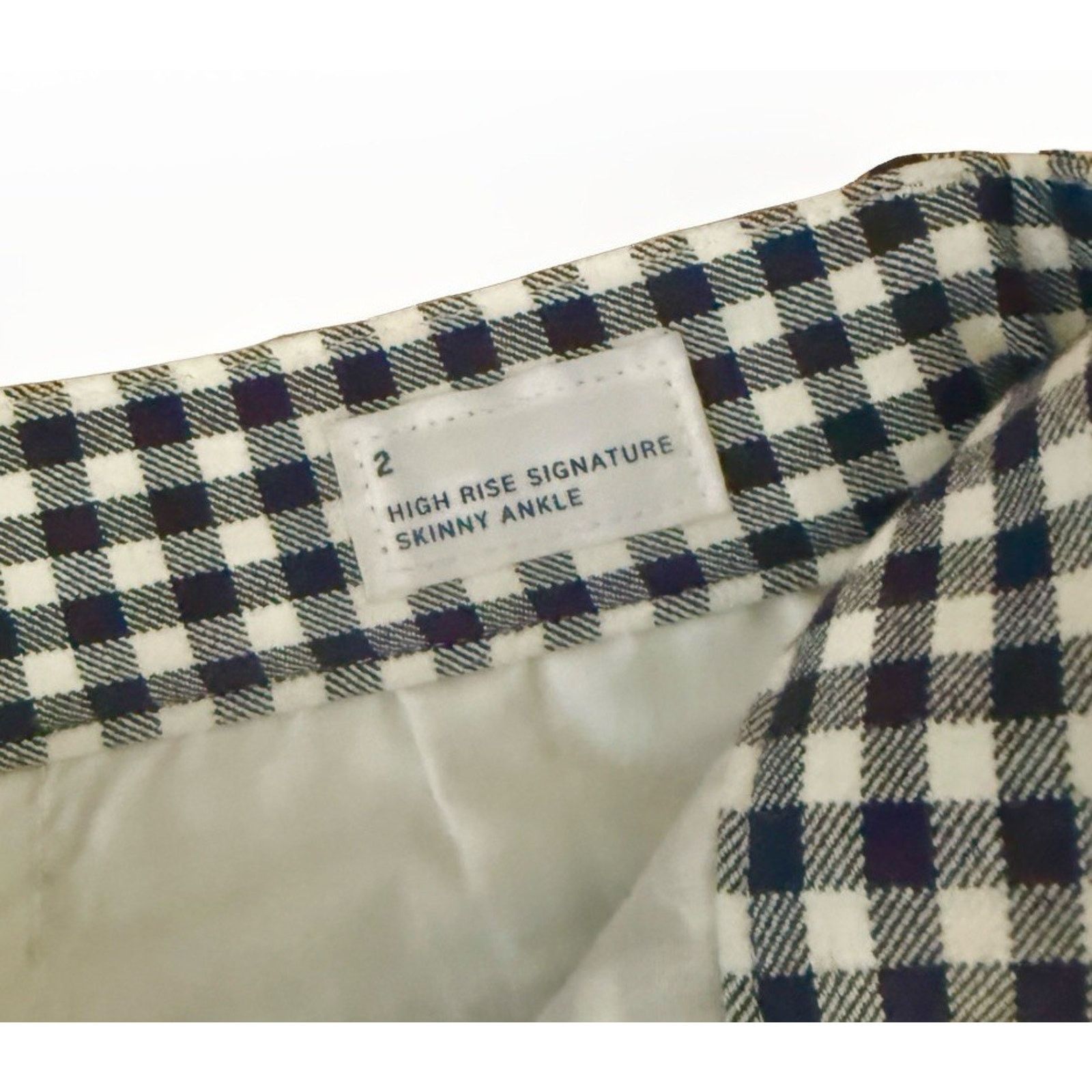 Gap GAP Mid Rise Skinny Ankle Pants Navy Gingham Stretch 2 Size 26" / US 2 / IT 38 - 6 Thumbnail
