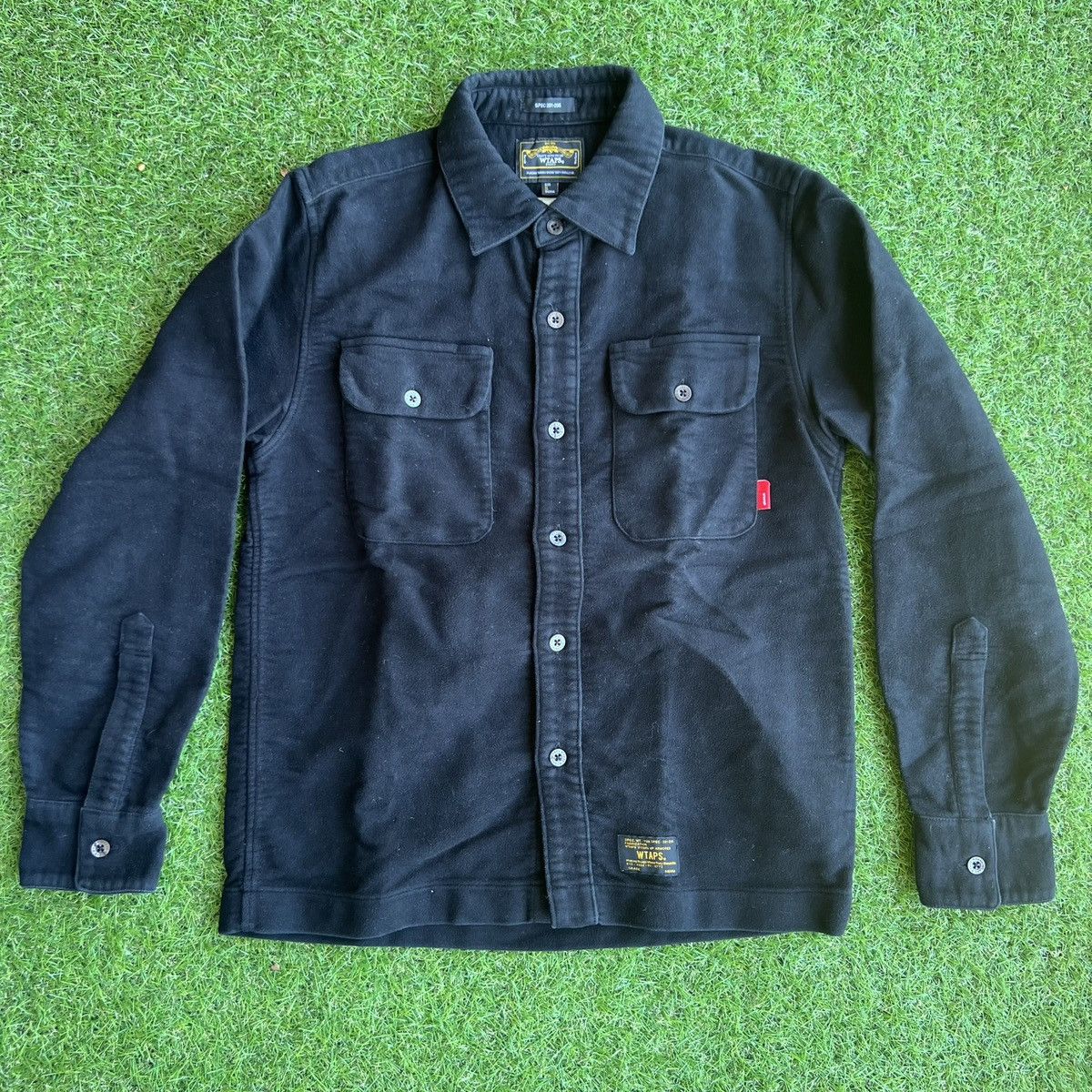 Wtaps WTAPS Brisbane Moss Moleskin Button Up Shirt Size US XS / EU 42 / 0 - 1 Thumbnail