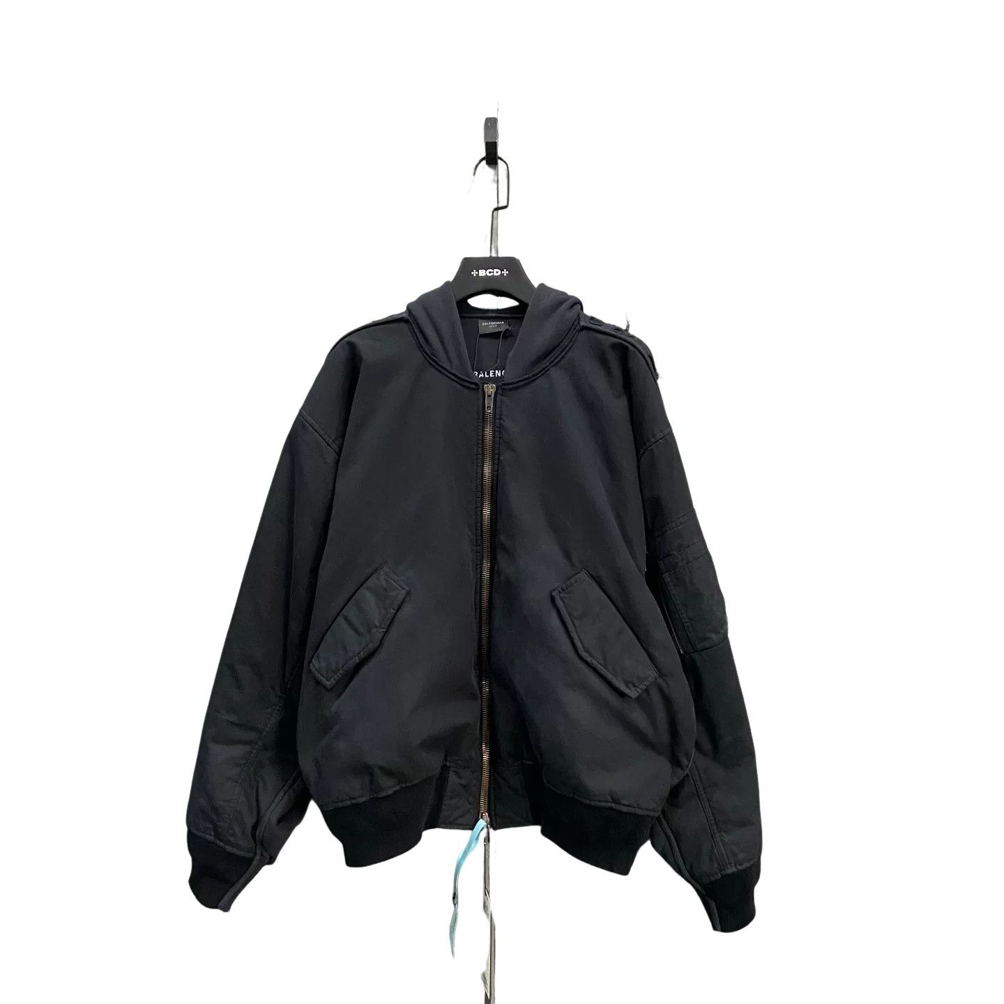 Balenciaga Balenciaga Back Logo Hooded Bomber Jacket S Size US S / EU 44-46 / 1 - 1 Thumbnail