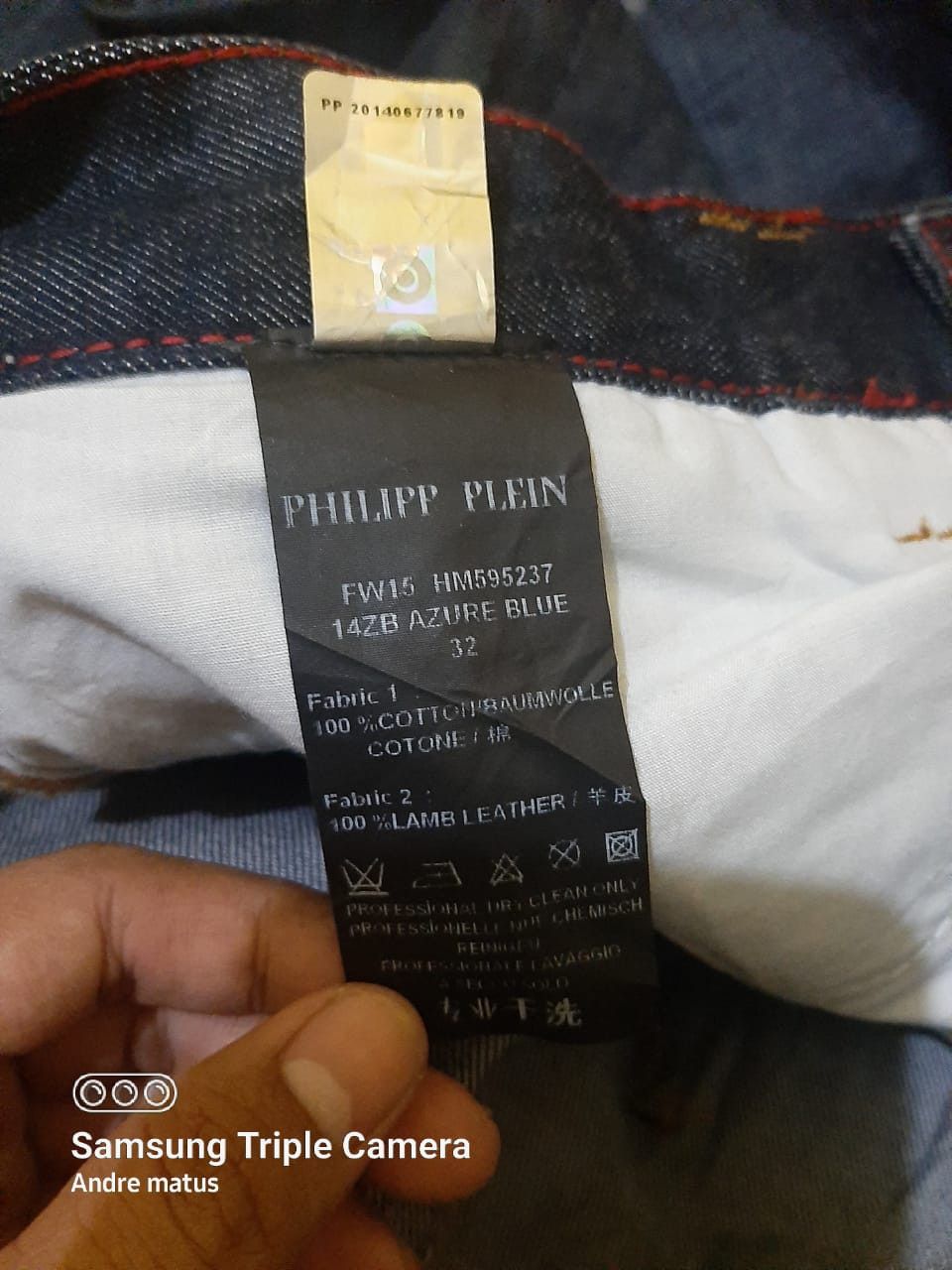 Philipp Plein Philippe Plein Azure blue denim Size US 32 / EU 48 - 2 Thumbnail