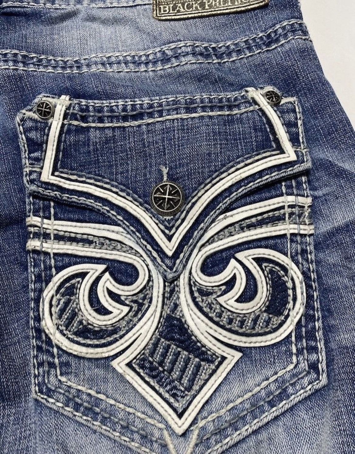 Affliction Y2K Affliction Cross Embroidered Logo Jeans Like Chrome Size US 32 / EU 48 - 5 Thumbnail