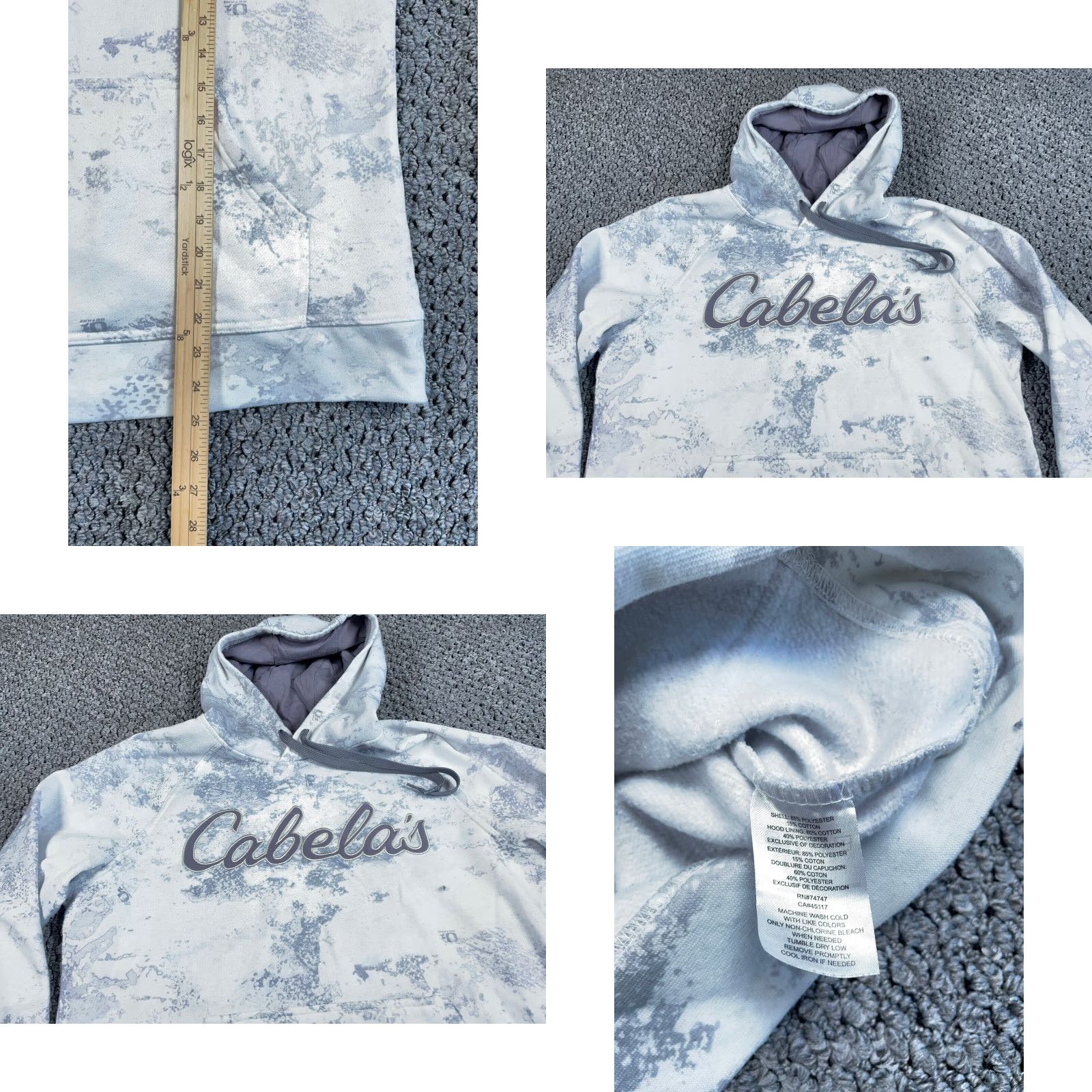 Vintage **Women's Cabela's Large White Gray Camo Embroidered Hoodie** User: **Cabela's Large White Gray Camo Embroidered Women's Hoodie** Size L / US 10 / IT 46 - 8 Thumbnail