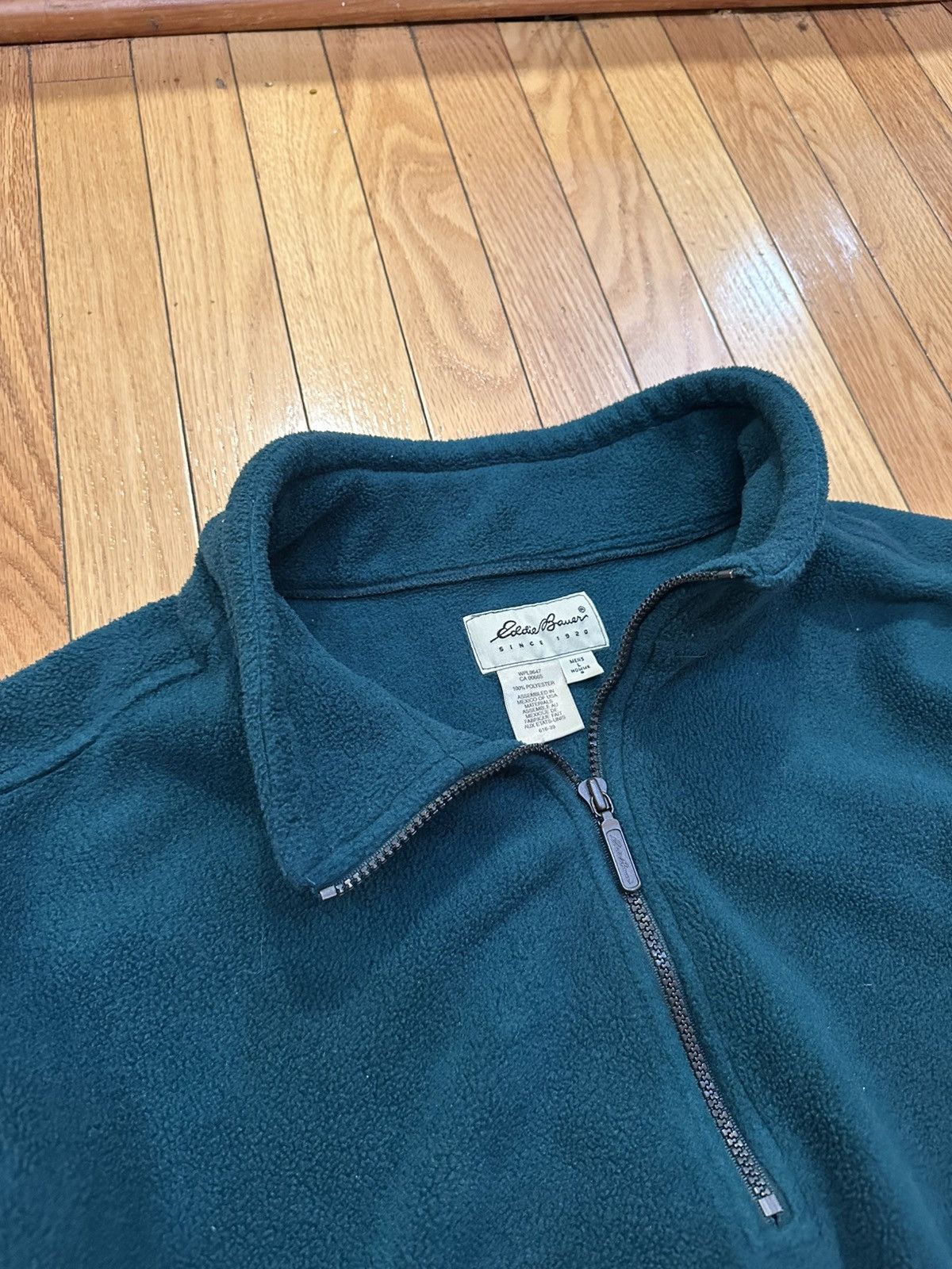 Eddie Bauer Vintage 00s Eddie Bauer Fleece Quarter-Zip - Forest Green Size US L / EU 52-54 / 3 - 2 Thumbnail