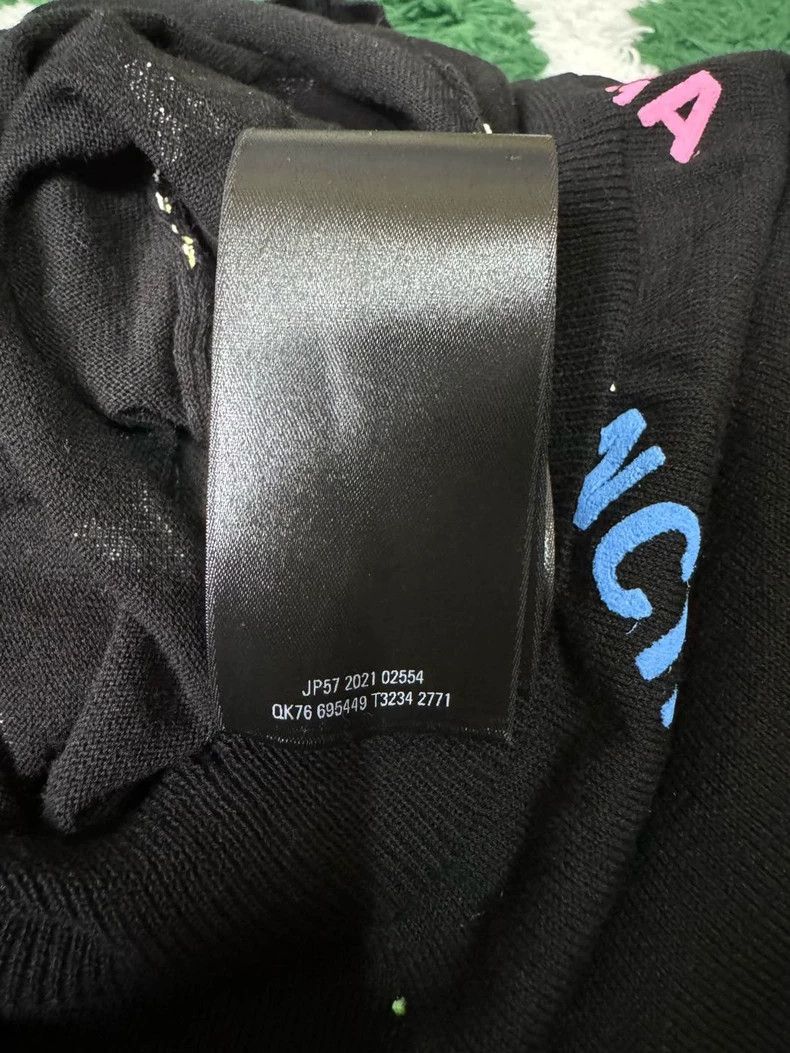 Balenciaga Balenciaga Short Sleeve Slim Sweater with Colorful Logo an Size S / US 4 / IT 40 - 8 Thumbnail