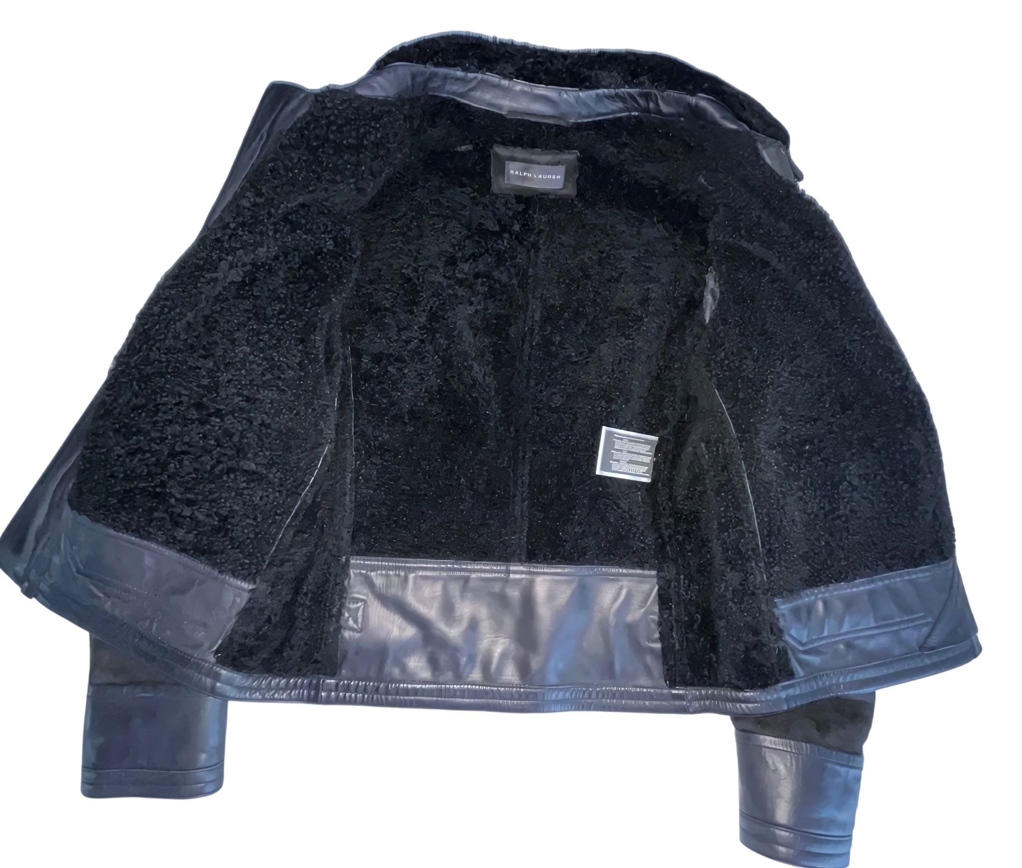 Ralph Lauren Black Label LAMB FUR SHEARLING CALFSKIN SUEDE LEATHER BOMBER JACKET Size US S / EU 44-46 / 1 - 4 Thumbnail