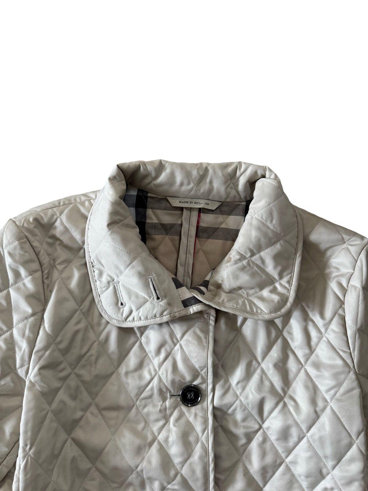 Burberry × Burberry Prorsum Burberry Nova Check Diamond Quilted Beige Barn Button Jacket Size M / US 6-8 / IT 42-44 - 6 Thumbnail