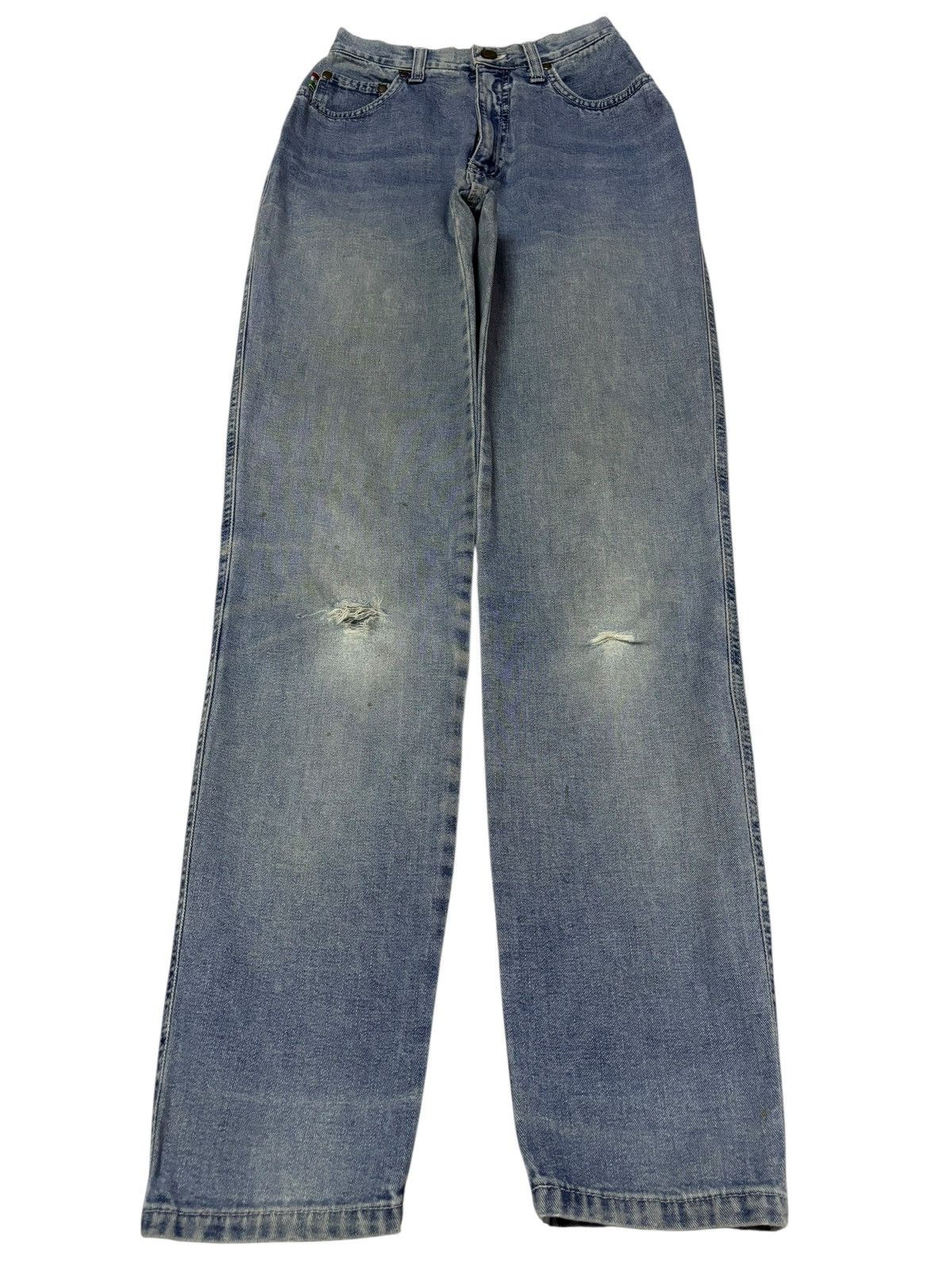 Moschino Vtg Moschino Italy High Waist Blue Wash Distressed Jeans Size 28" / US 6 / IT 42 - 1 Thumbnail