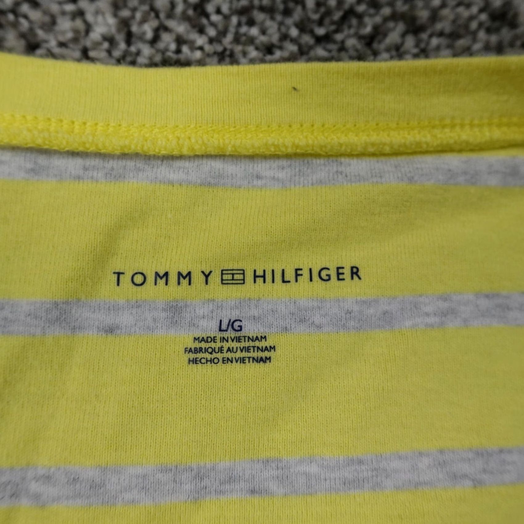 Tommy Hilfiger Tommy Hilfiger Shirt Womens L Yellow Gray Striped Casual Preppy Lightweight Size L / US 10 / IT 46 - 4 Thumbnail
