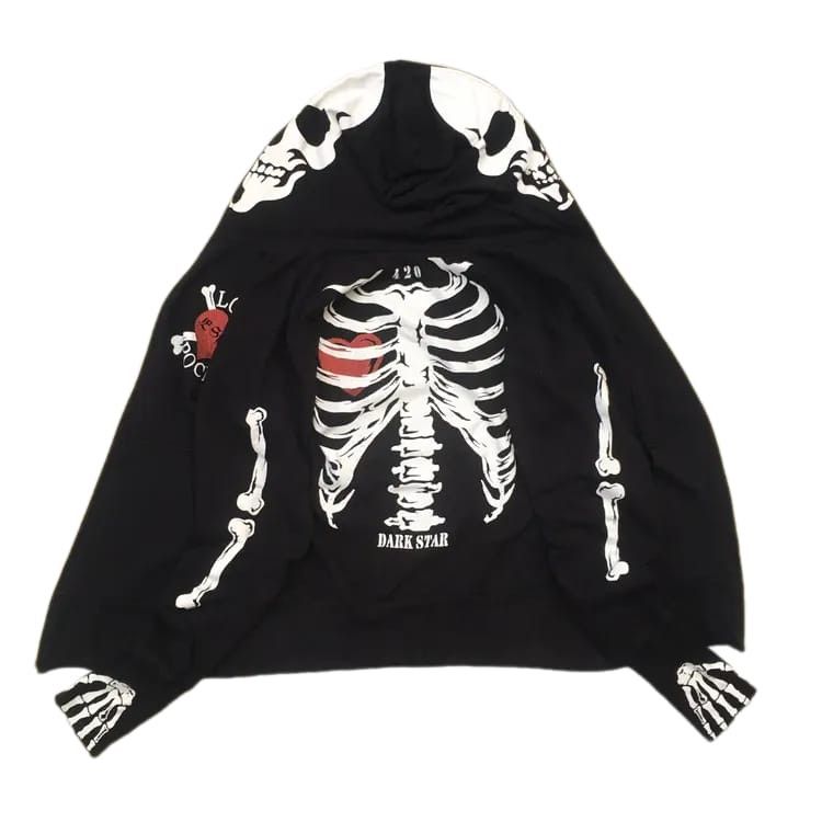 If Six Was Nine Dangerous Warning Skeleton Heart Ifsixwasnine Zip Hoodie Size US L / EU 52-54 / 3 - 9 Thumbnail