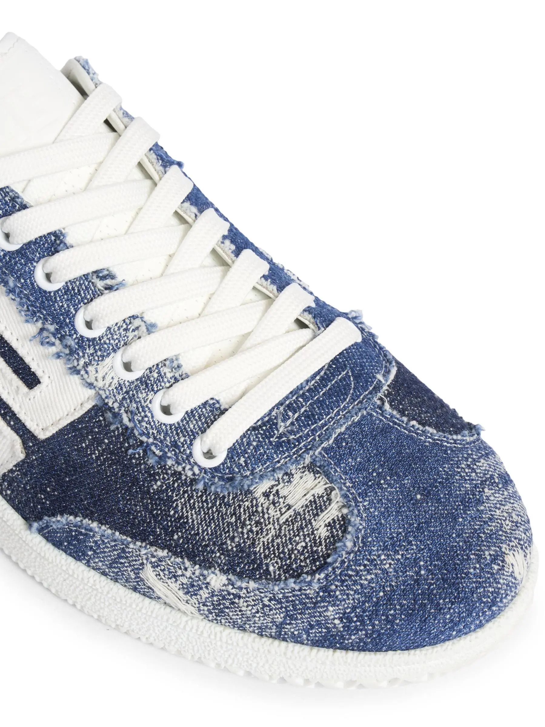 Balmain o1s1wg111225 Swan Destroyed Low-Top Sneakers in Blue Size US 6 / IT 36 - 3 Thumbnail