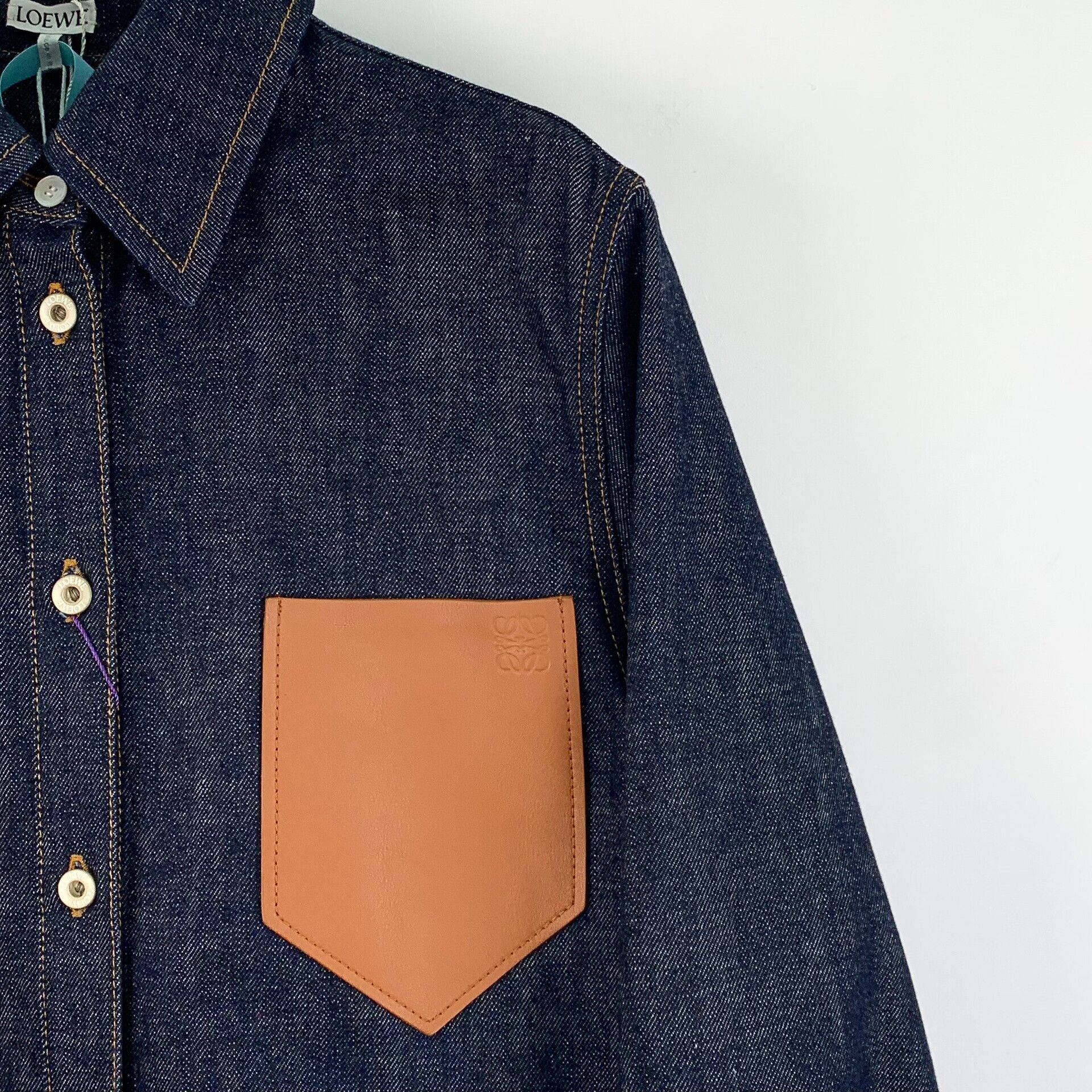 Loewe Loewe Dark Blue Logo Cotton Long Sleeve Shirt Size US S / EU 44-46 / 1 - 3 Thumbnail