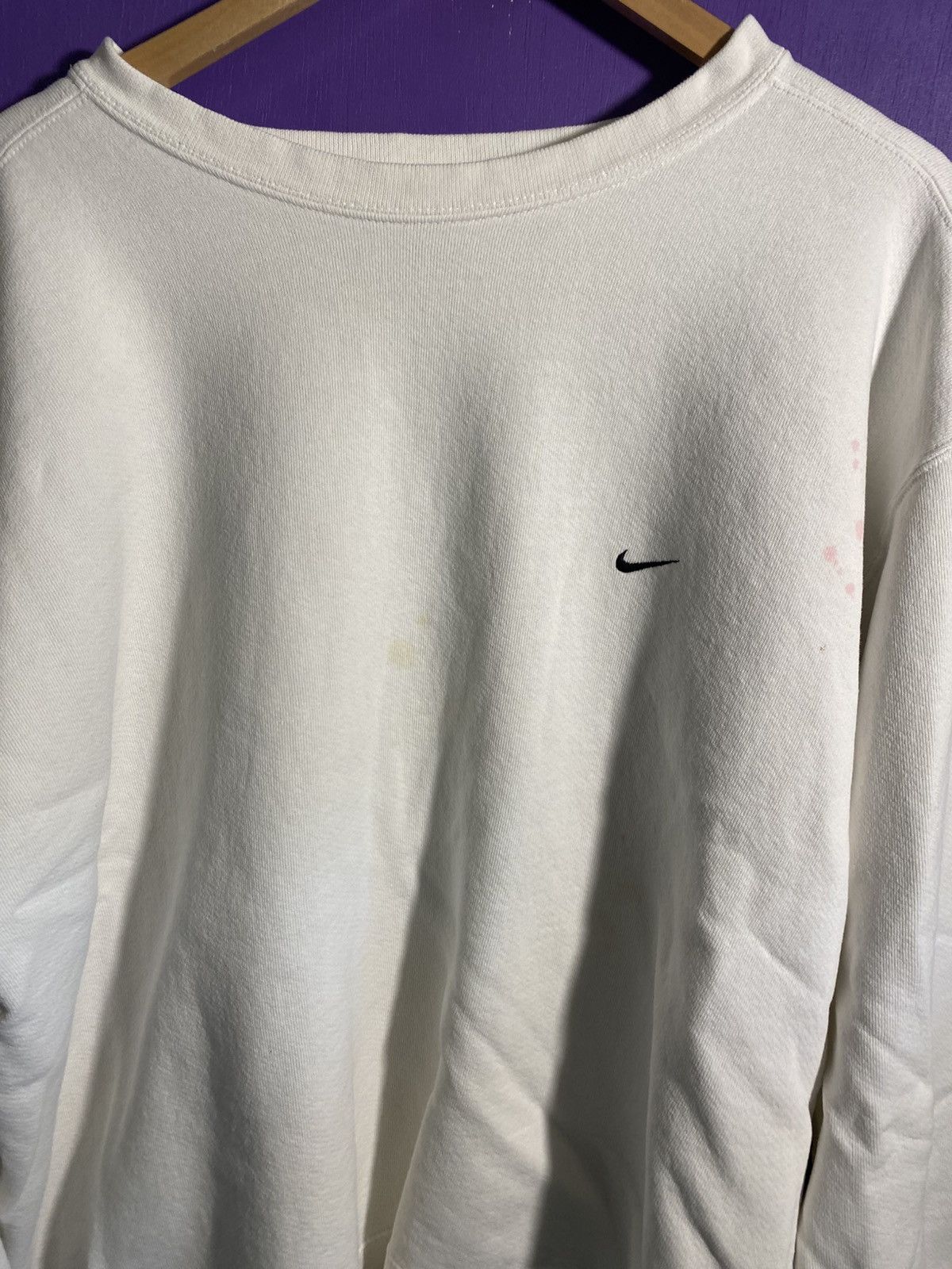 Nike Vintage 90s Nike simple swoosh white sweatshirt Size US XXL / EU 58 / 5 - 3 Thumbnail