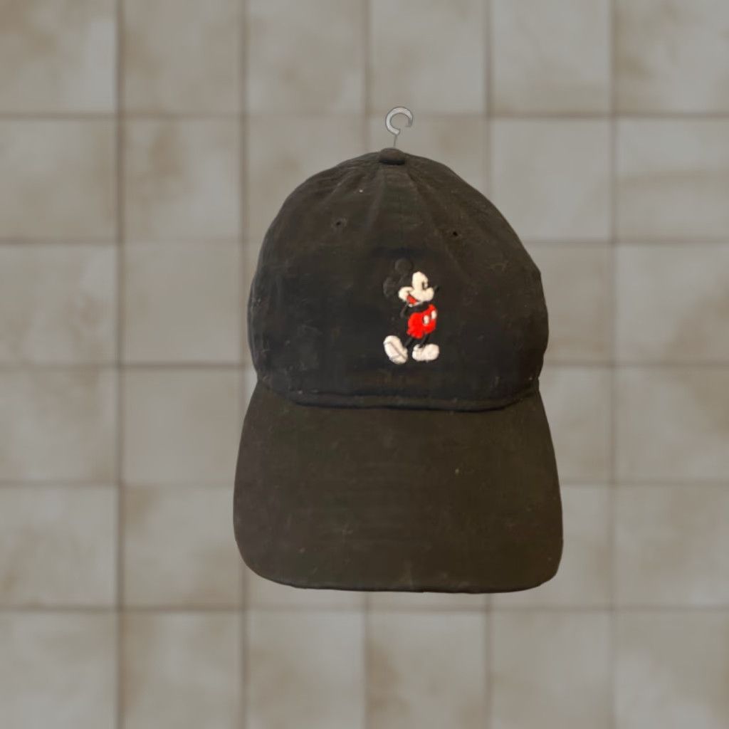Disney Disney Mickey Mouse Dad Hat Adjustable Strapback Embroidered Baseball Cap Mens Black Denim Size ONE SIZE - 1 Thumbnail