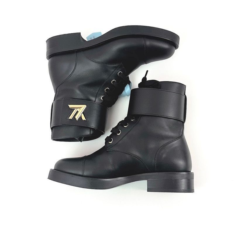 Louis Vuitton Louis Vuitton Black Lace-up Ankle Boots - Size US 5.5 / EU 38 - 3 Thumbnail