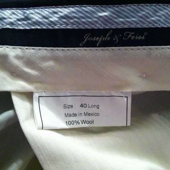 Joseph & Feiss JOSEPH & FEISS MEN'S NEW 100%WOOL DRESS PANTS 34/UNHEMMED Size 34R - 7 Thumbnail