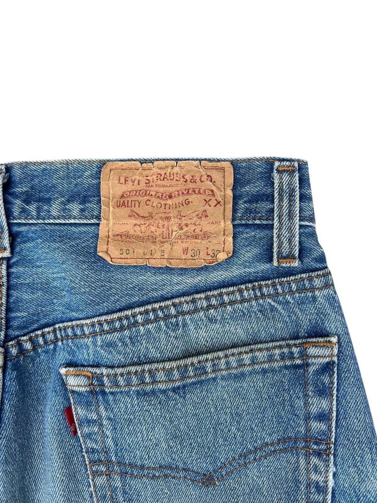Levi's Vintage 80s Levi’s 501 Made in USA Dirty Mud Denim Jeans Size US 30 / EU 46 - 19 Thumbnail