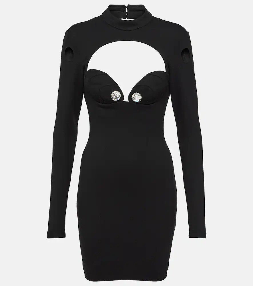 Area AREA NYC CRYSTAL DRESS BLACK CUT OUT MINI DRESS NWT Size S / US 4 / IT 40 - 1 Thumbnail