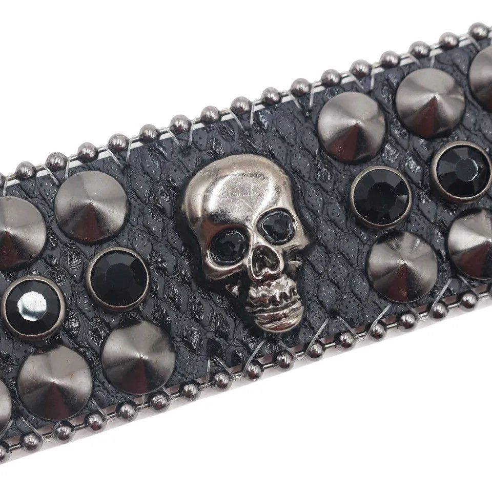 Jewelry Goth Dark Rivet Rhinestone Bracelet Size ONE SIZE - 4 Thumbnail
