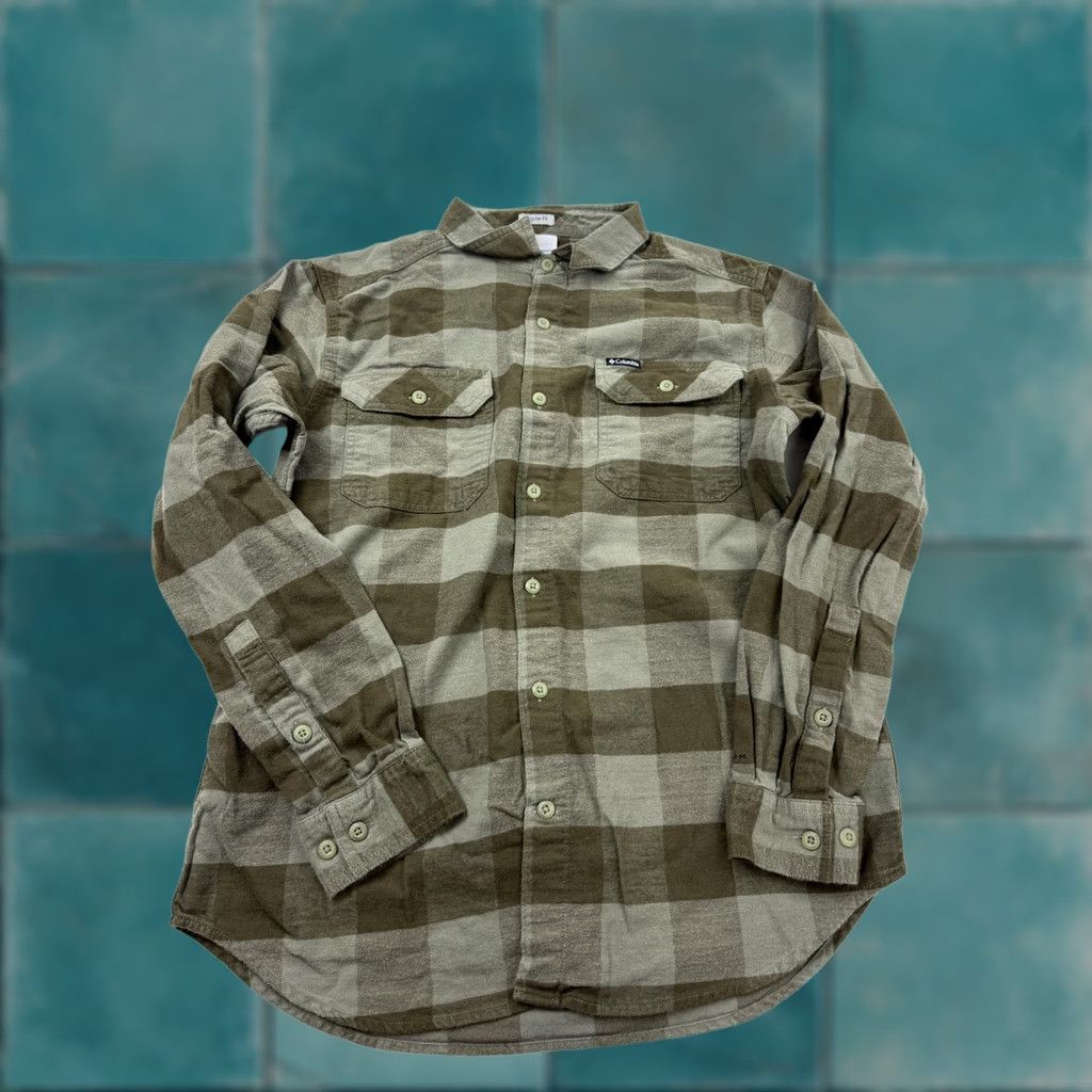 Vintage Columbia Shirt Mens Medium Green Plaid Flannel Omni-Wick Button Front Long Sleeve Casual Outdoor Size US M / EU 48-50 / 2 - 1 Thumbnail