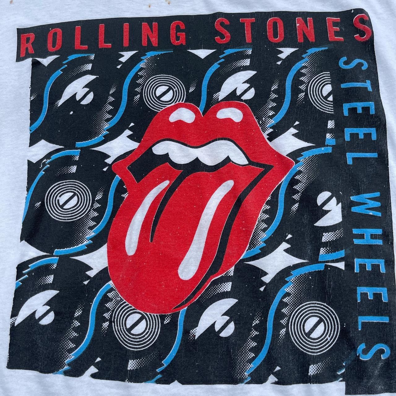 Vintage Vintage Rolling Stones Steel wheels Concert Tour Tee Size US XL / EU 56 / 4 - 2 Thumbnail