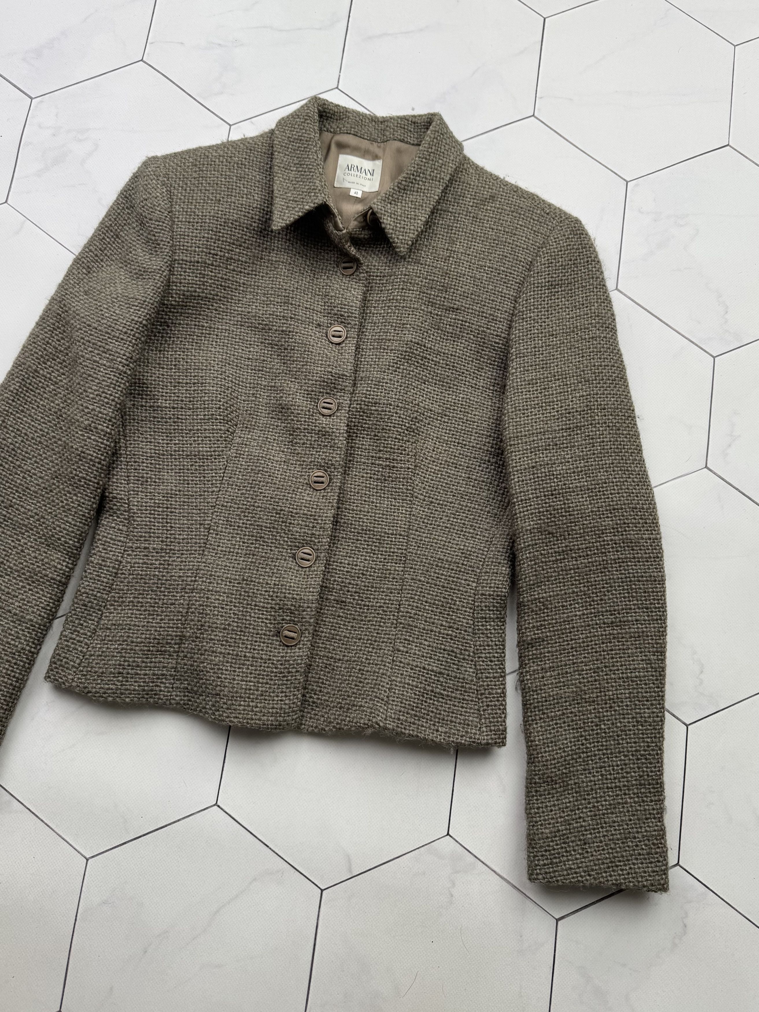 Armani Collezioni Armani Collezioni 2000s Rare Wool/Silk Cropped Jacket (B200) Size S / US 4 / IT 40 - 3 Thumbnail