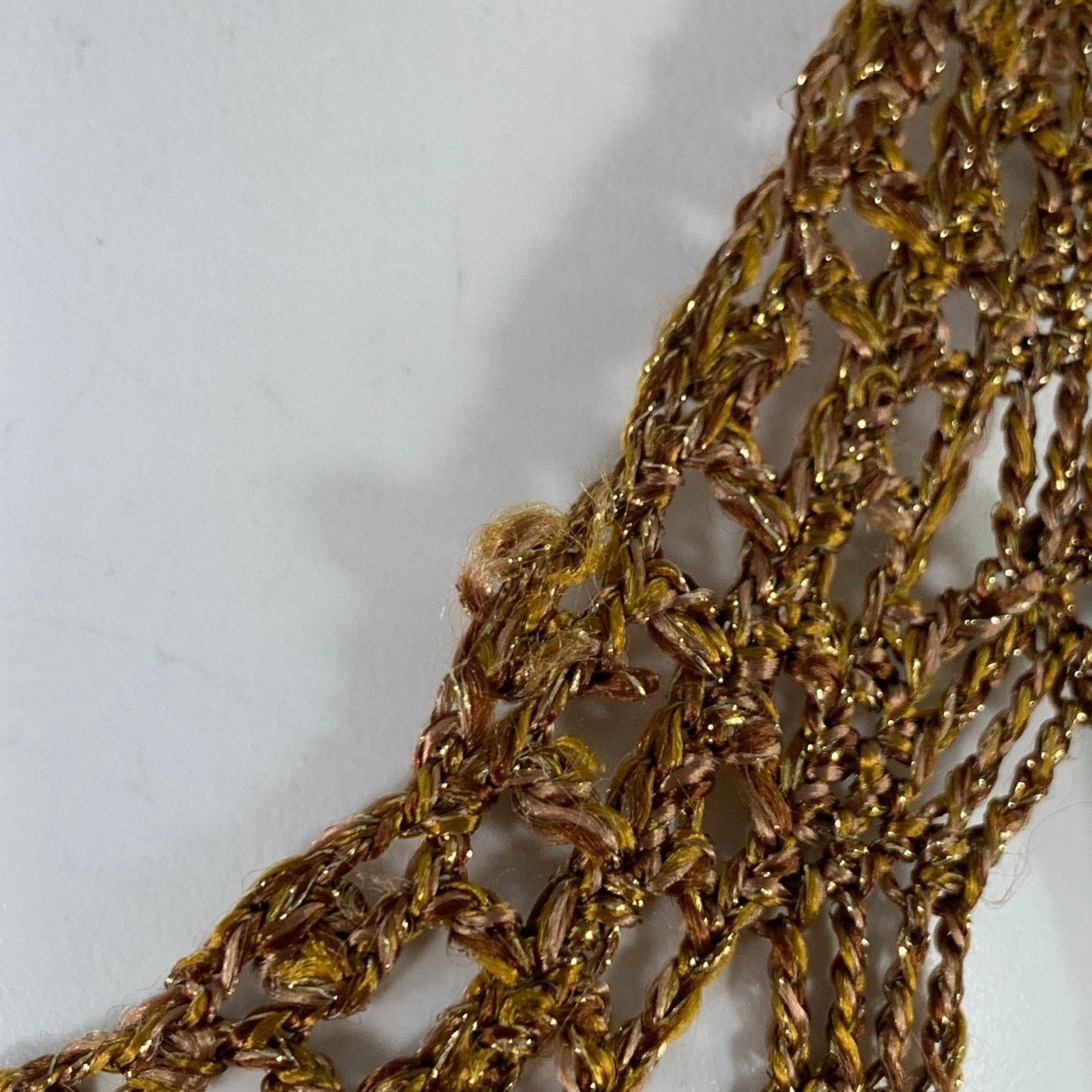 Diane von Furstenberg DIANE VON FURSTENBERG M Gold Acetate Blend Crochet Dress Size M / US 6-8 / IT 42-44 - 6 Thumbnail
