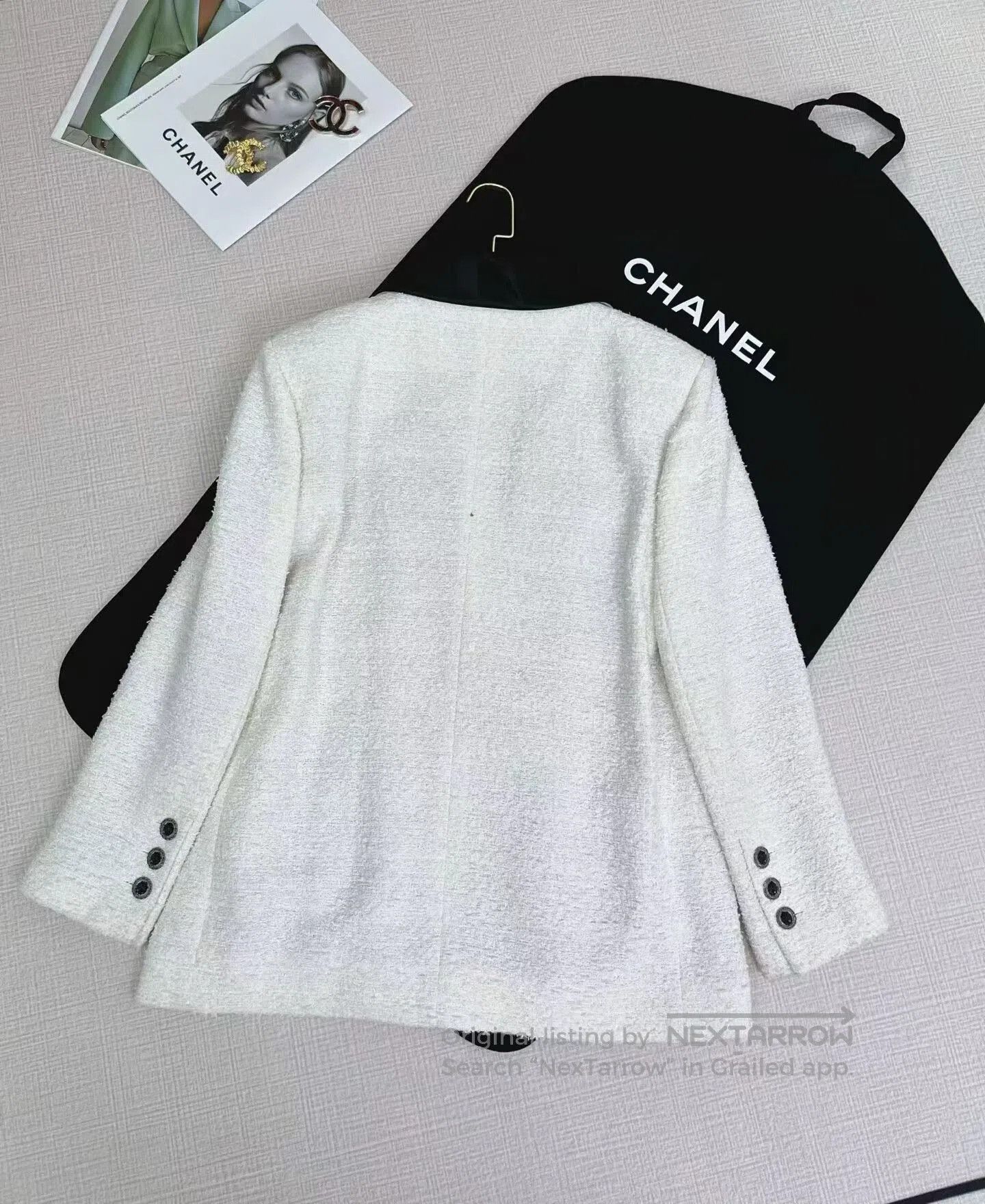 Chanel CHANEL Silk Collar Weave Jacket. Size S / US 4 / IT 40 - 2 Thumbnail