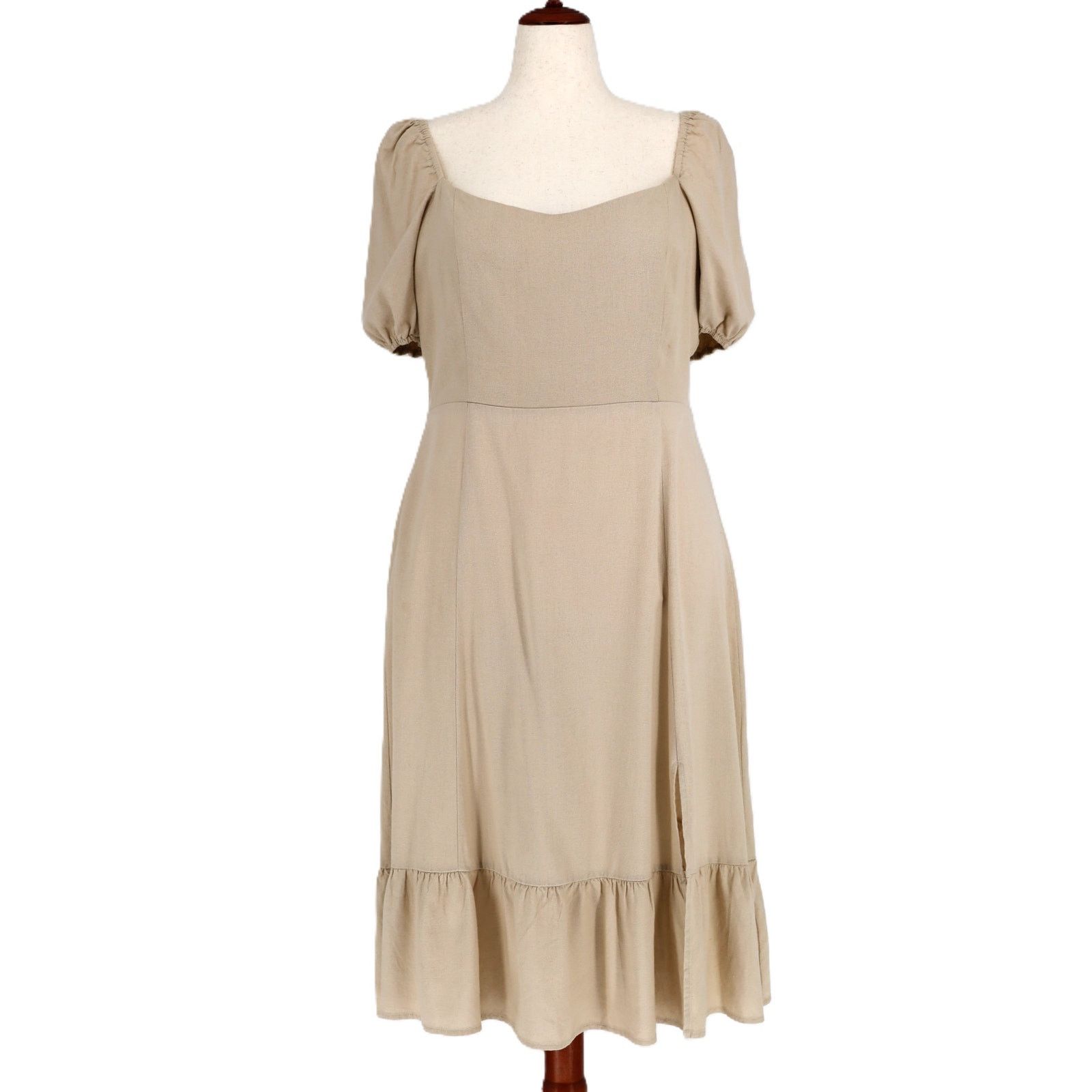 Ellen Tracy Women Viscose/Linen Flounce Midi Dress Size XL