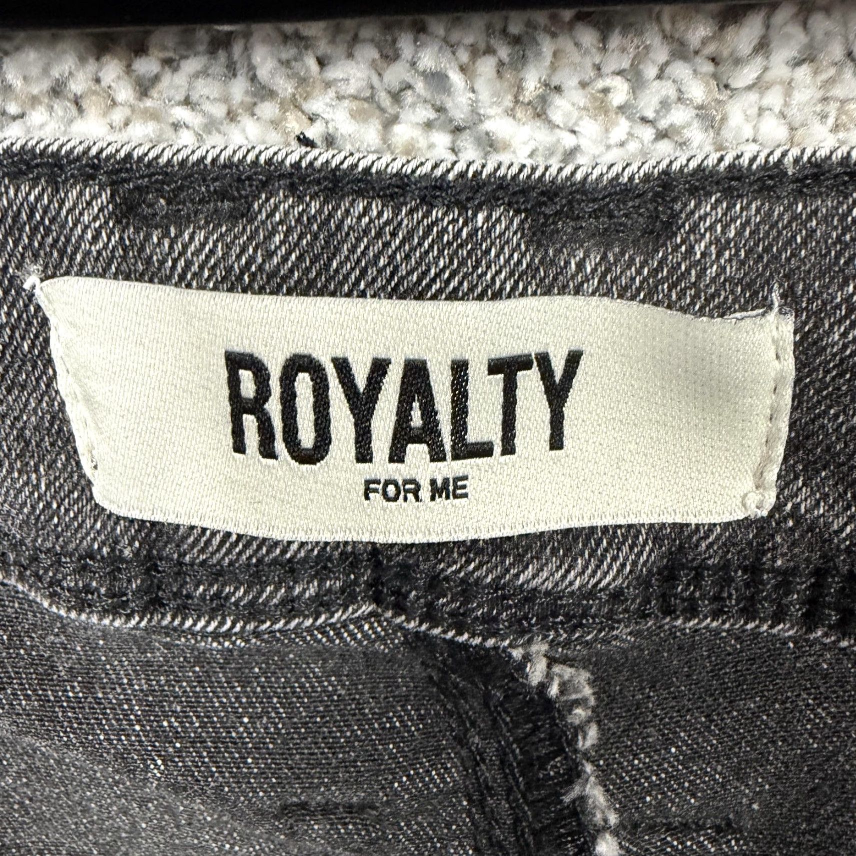 Vintage Royalty For Me Womens 14 Black Charcoal Wash High-Rise Skinny Jeans 33x26.5 Stretch Five-Pocket Denim Size 36" / US 14 / IT 50 - 7 Thumbnail