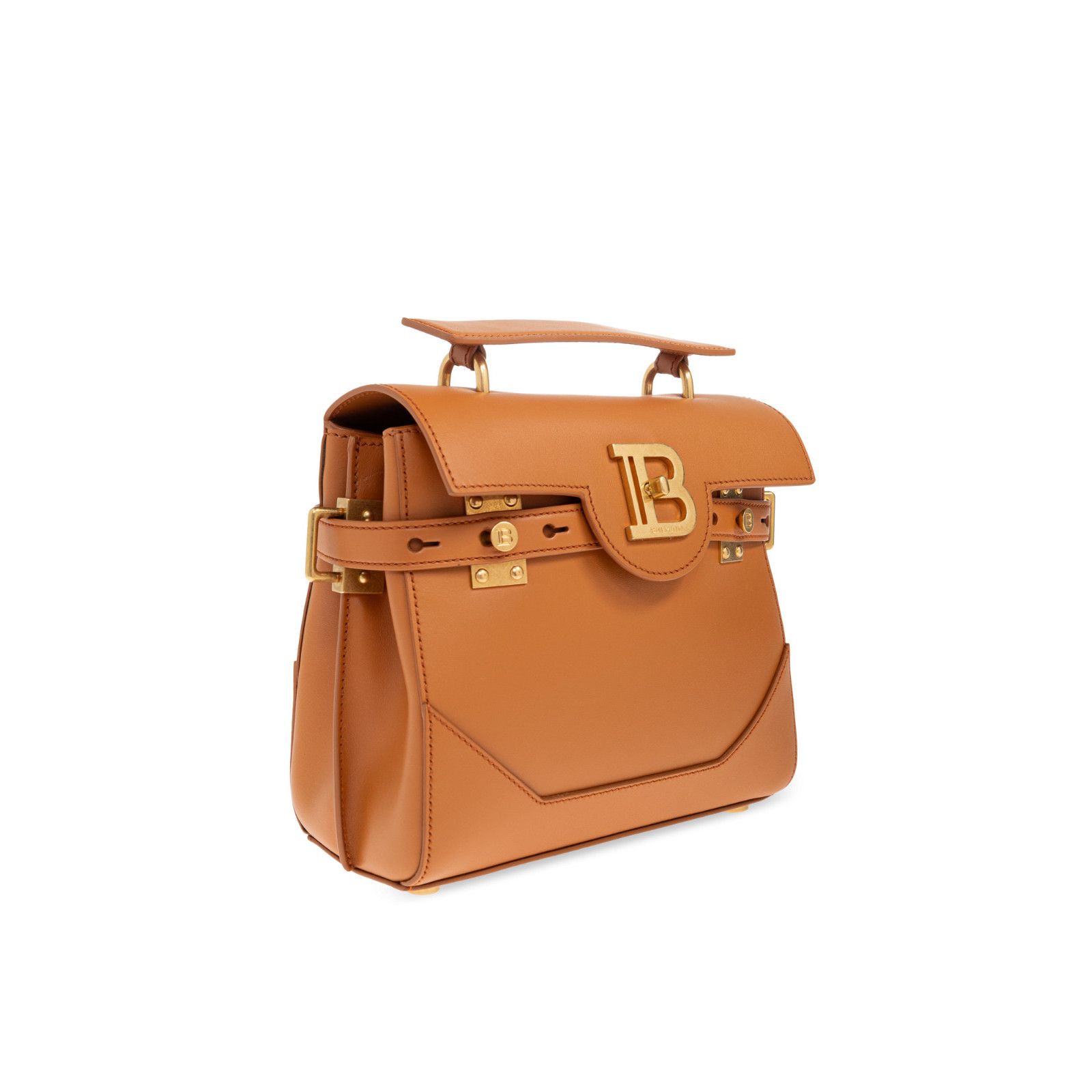 Balmain BALMAIN B-Buzz 23 Brown Leather Top Handle Bag New & Authent Size ONE SIZE - 3 Thumbnail