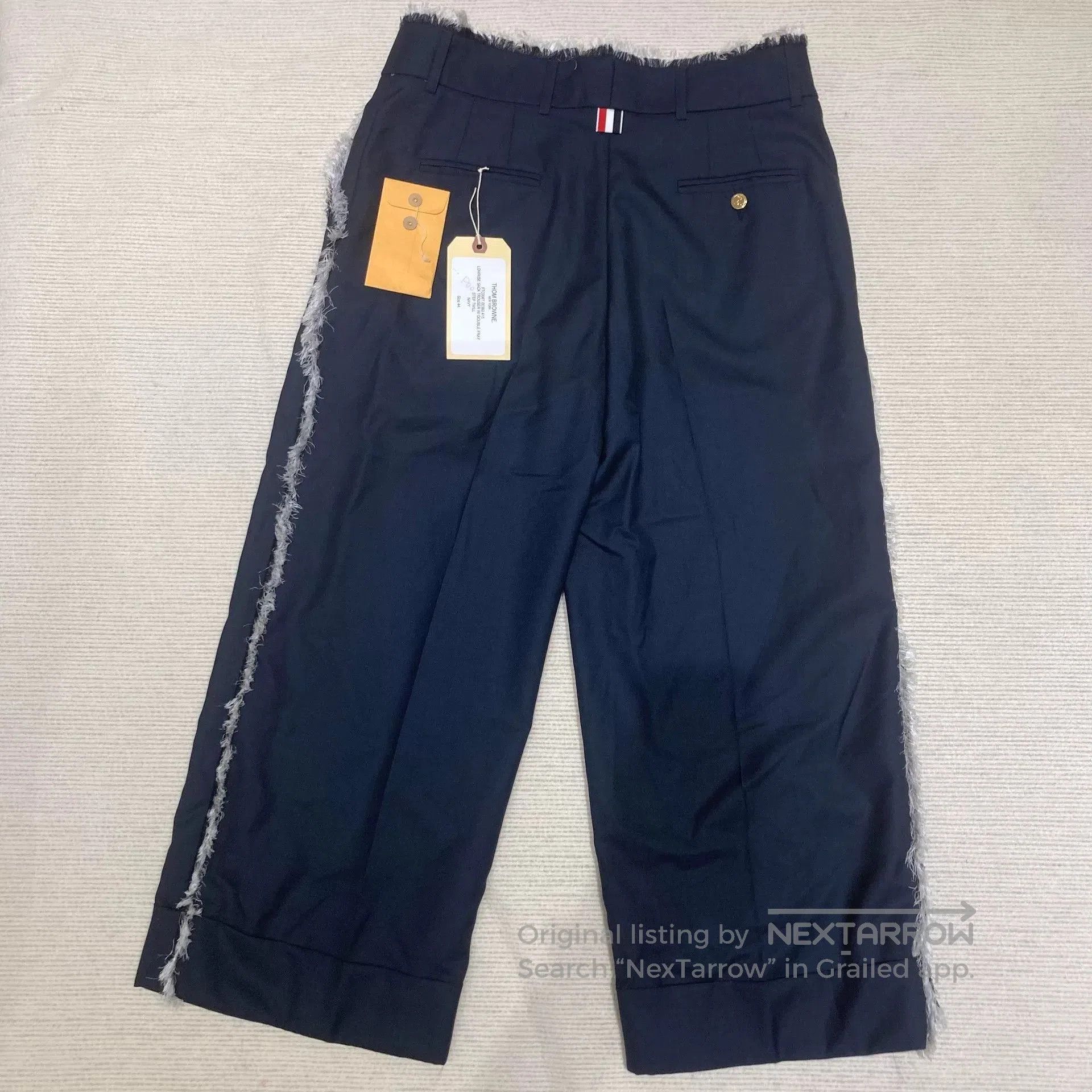 Thom Browne Thom Browne Navy Frayed Casual Trousers. Size US 44 / EU 60 - 2 Thumbnail