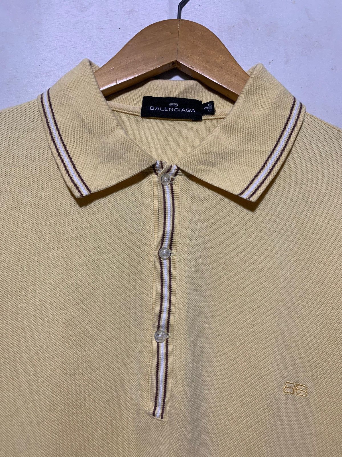 Balenciaga Vintage Balenciaga striped collar polo shirt Size US M / EU 48-50 / 2 - 3 Thumbnail