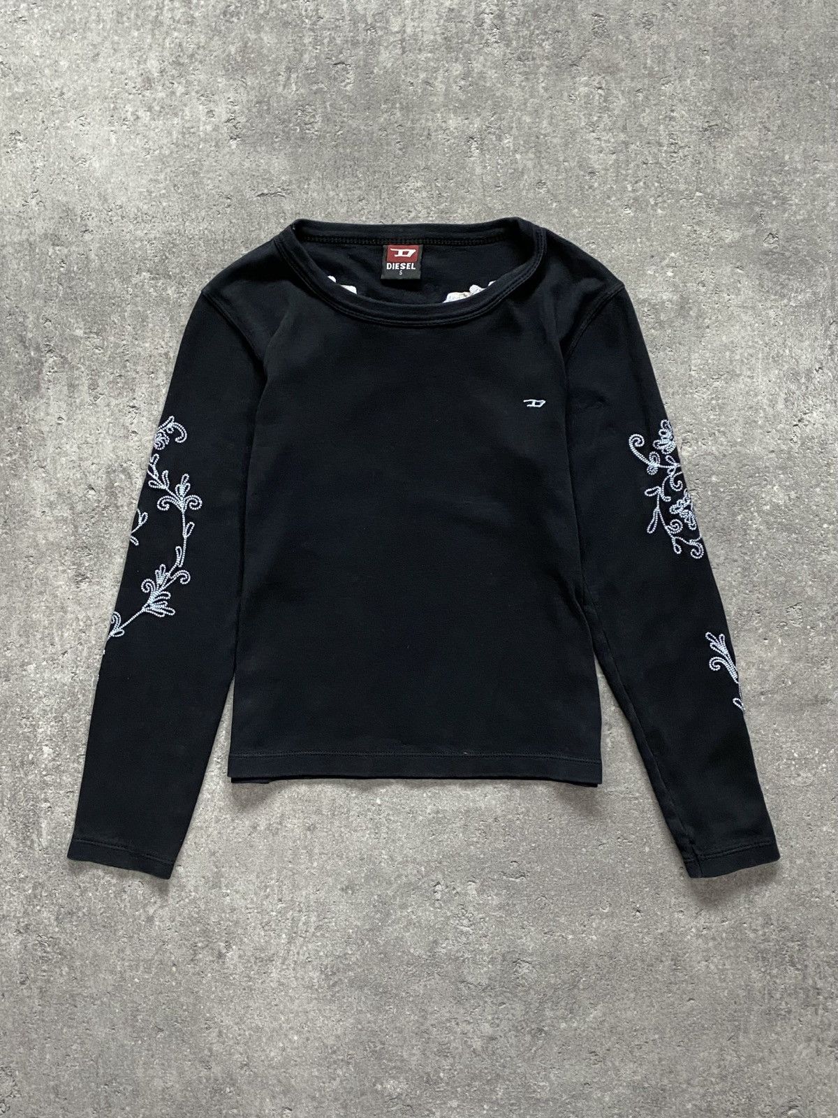 Diesel Diesel Long Sleeve 3/4 Black Washed Floral Multiprint Size S / US 4 / IT 40 - 2 Thumbnail