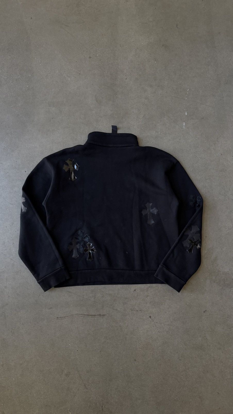 Chrome Hearts RARE!Chrome Hearts Cross Patch Quarter Zip Sweatshirt Size US M / EU 48-50 / 2 - 8 Thumbnail