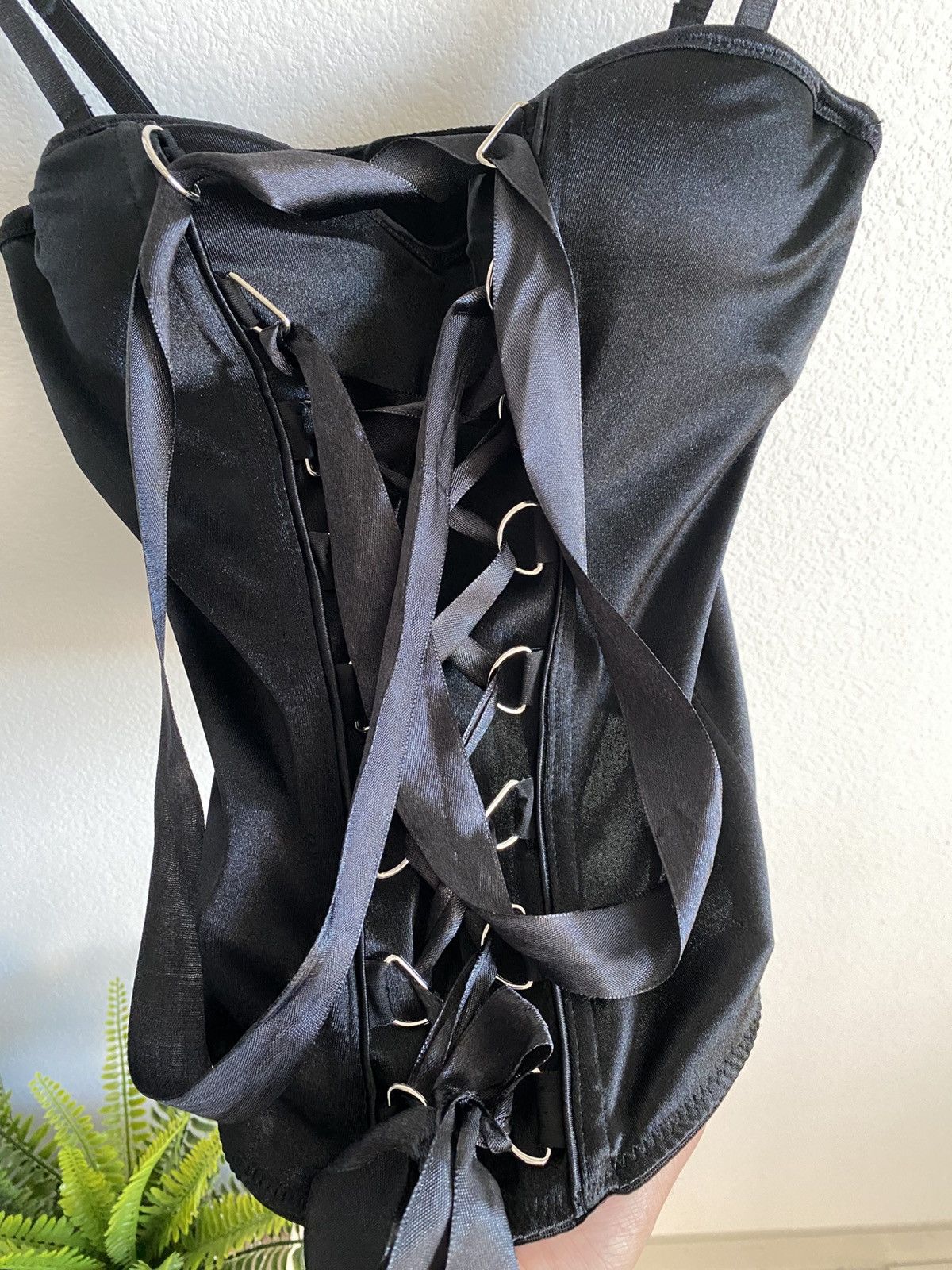 Other Y2K Black Lace Up Corset Top Goth Size M / US 6-8 / IT 42-44 - 5 Thumbnail