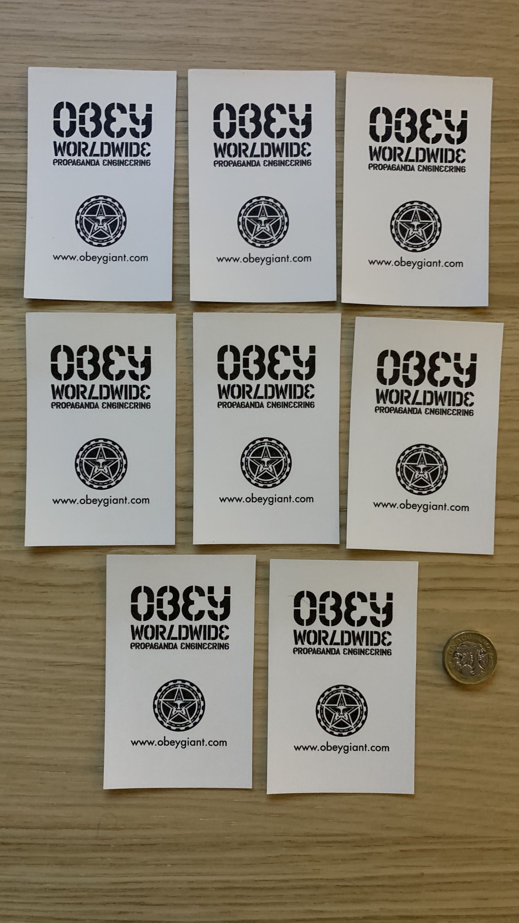 Obey × Shepard Fairey Original Obey Stickers x 8 (c.2002) Size ONE SIZE - 3 Thumbnail