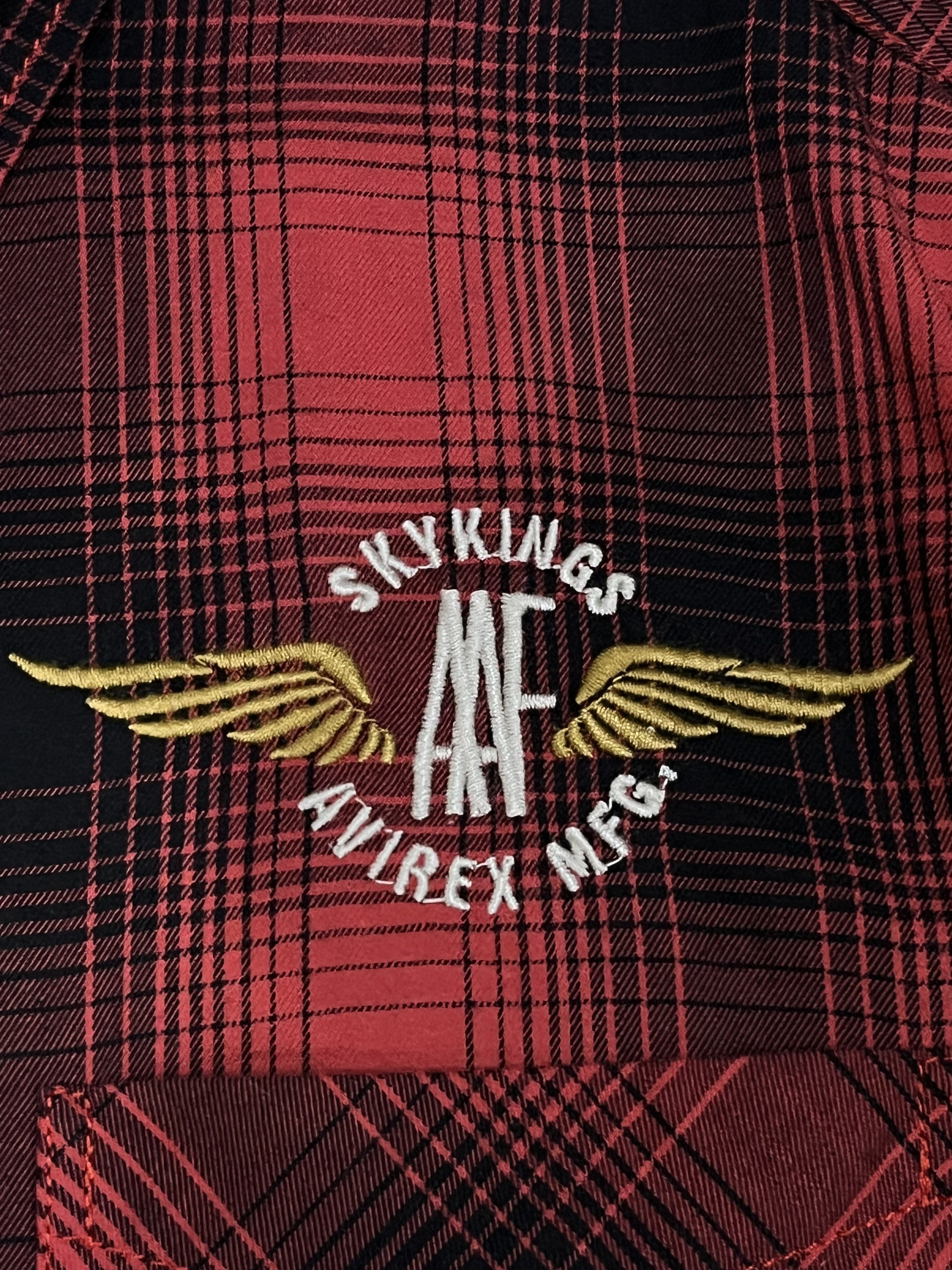 Avirex AVIREX SKYKINGS Big Embroidery Shadow Plaid Thin Cotton Size US M / EU 48-50 / 2 - 10 Thumbnail