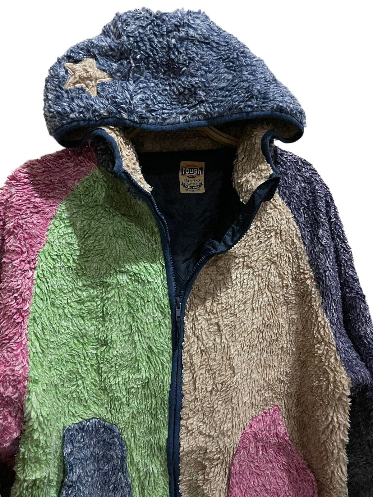Japanese Brand Rough Patchwork Fleece Sherpa Zipped Hoodie Size US M / EU 48-50 / 2 - 8 Thumbnail