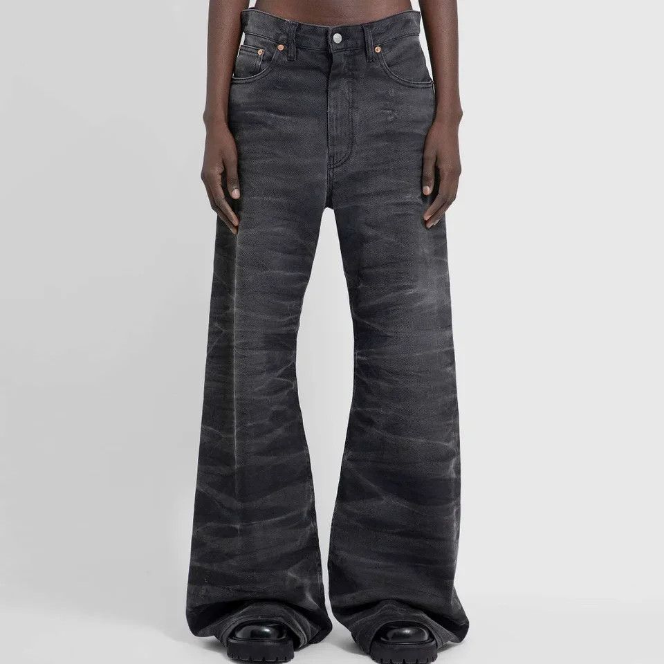 Washed Wavy Denim Pants | Grailed
