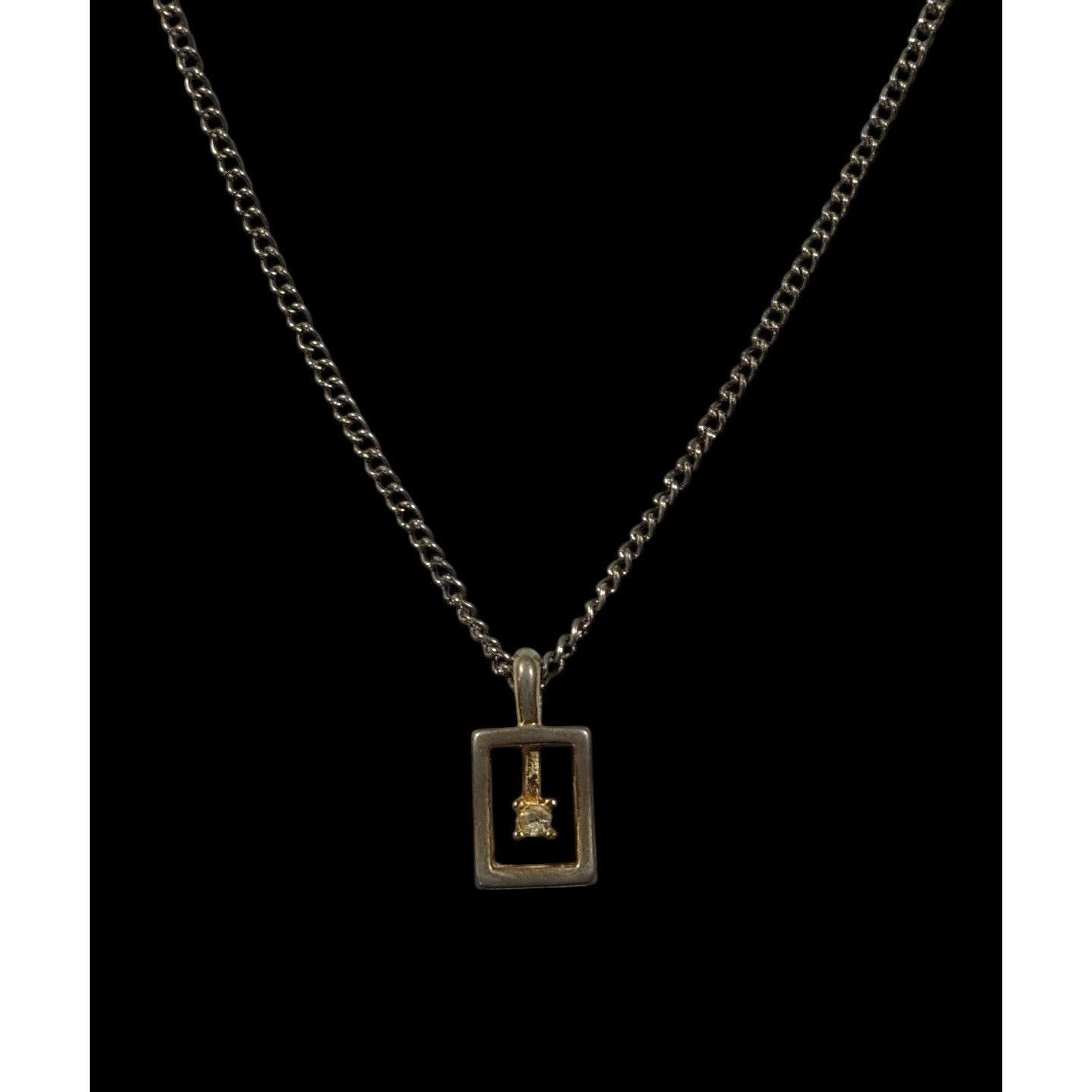 Other Vintage Gold Tone Caged Rhinestone Pendant Necklace Size ONE SIZE - 2 Thumbnail