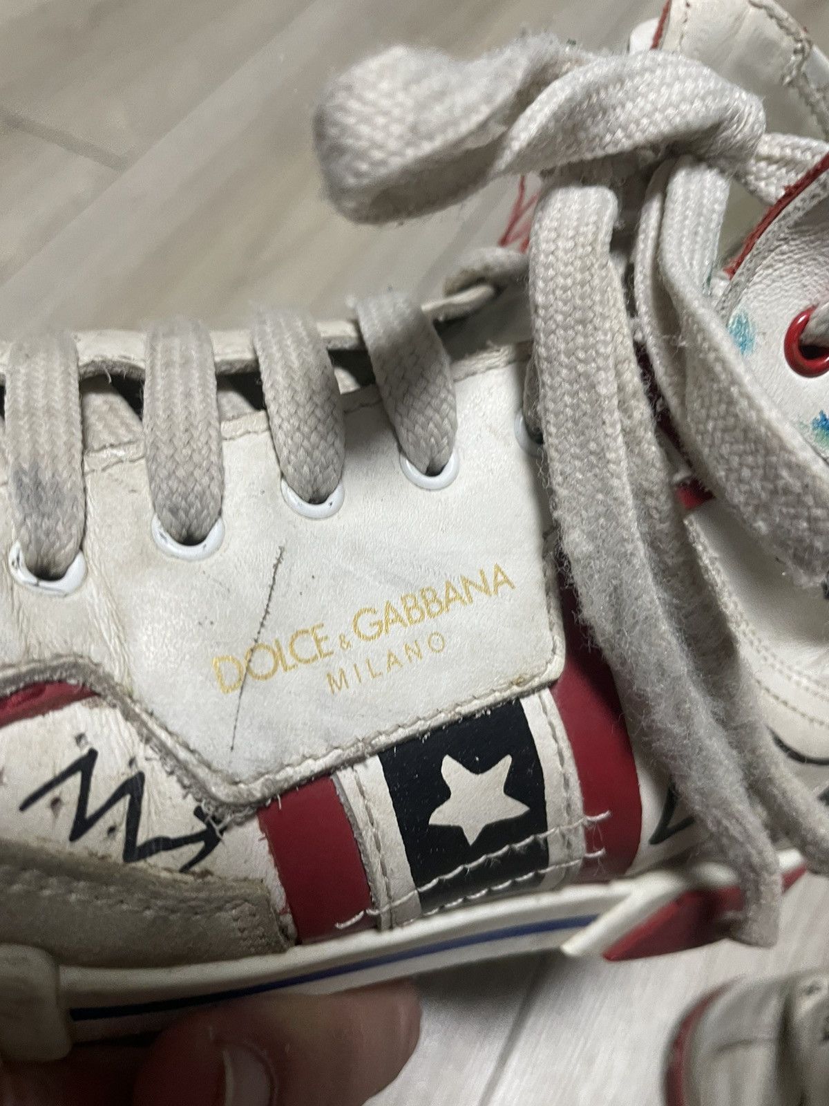 Dolce & Gabbana Dolce & Gabbana Graffiti Print High Top Sneakers Size 36 Size US 5 / EU 37 - 19 Thumbnail