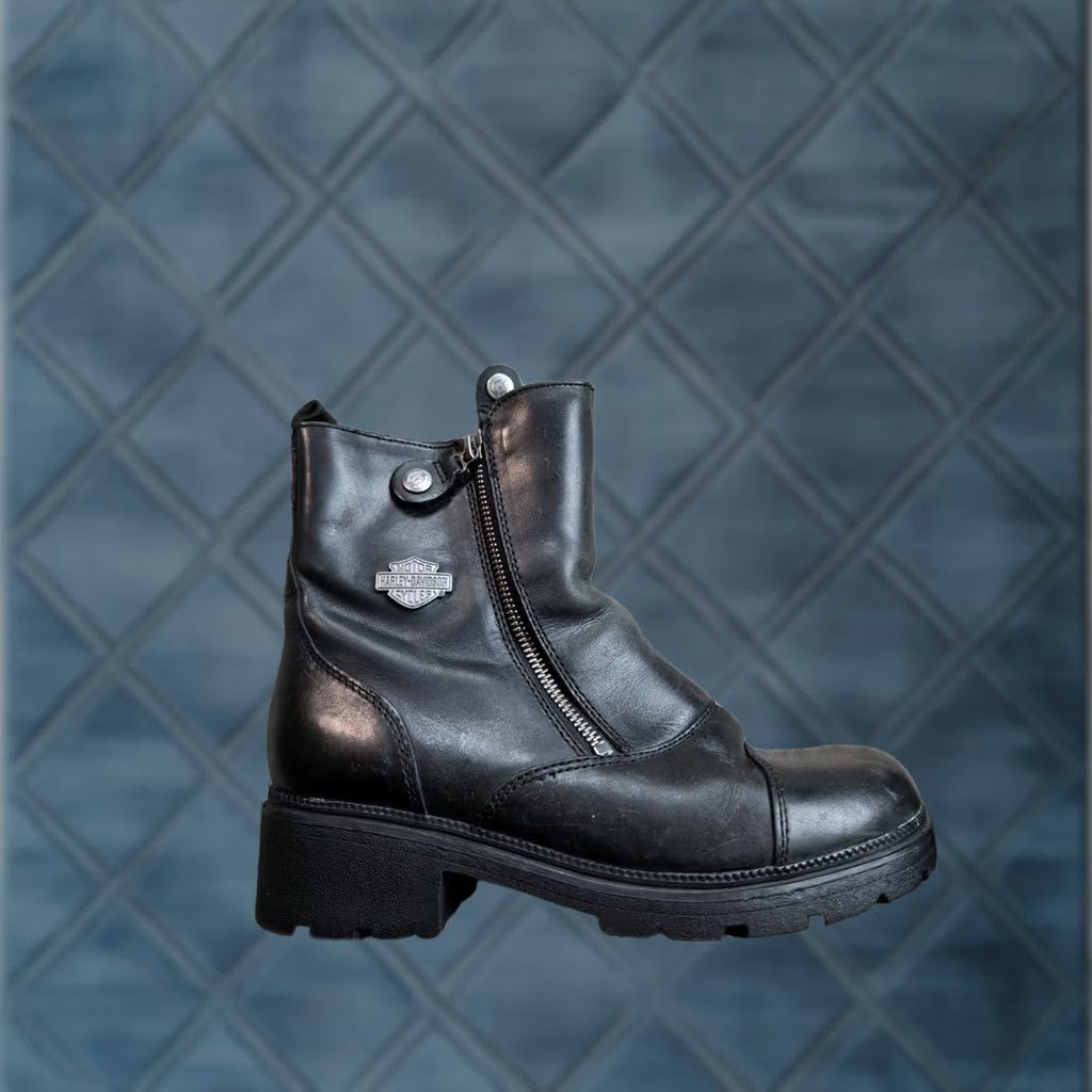 Harley Davidson VINTAGE Harley-Davidson Amherst Leather Riding Boots Women 8.5 Black Leather D84236 Size US 7 / IT 37 - 1 Thumbnail