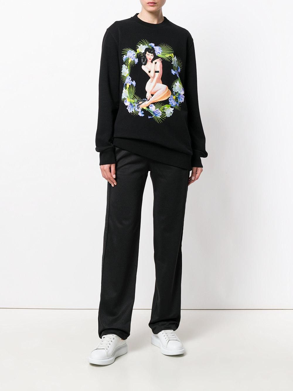 image of Givenchy Black Pin-Up Girl Sweatshirt, Women's (Size Medium)