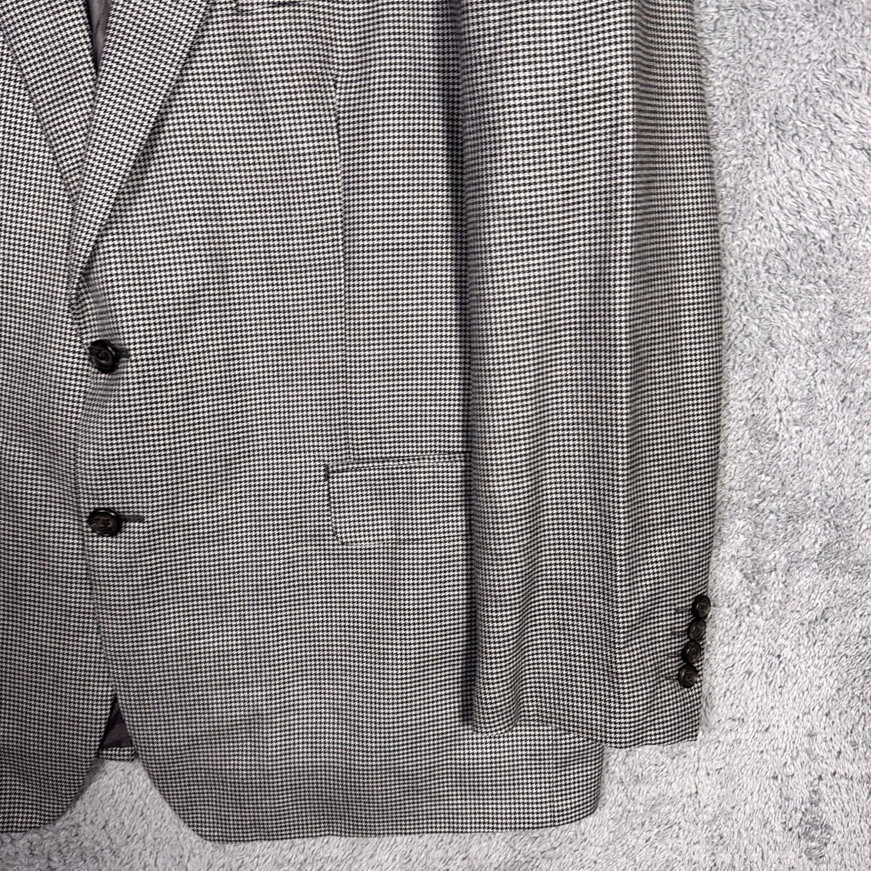 Ralph Lauren Ralph Lauren Blazer Men 50R Silk Wool Houndstooth Sport Coat Suit Jacket – 80s/90s Style Size 50R - 3 Thumbnail