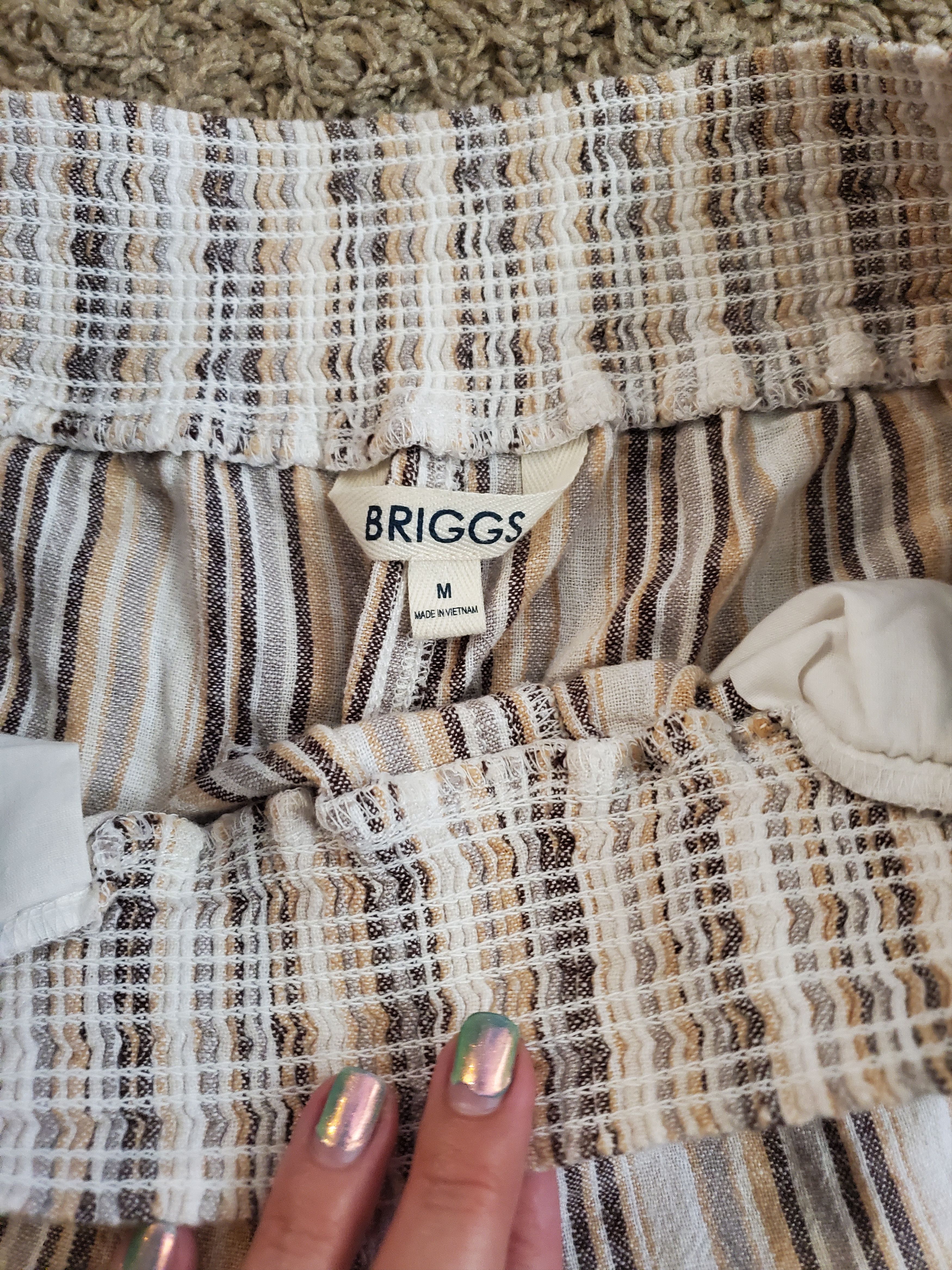 Other Women's Briggs striped linen blend shorts (size M) Size 27" / US 4 / IT 40 - 4 Thumbnail