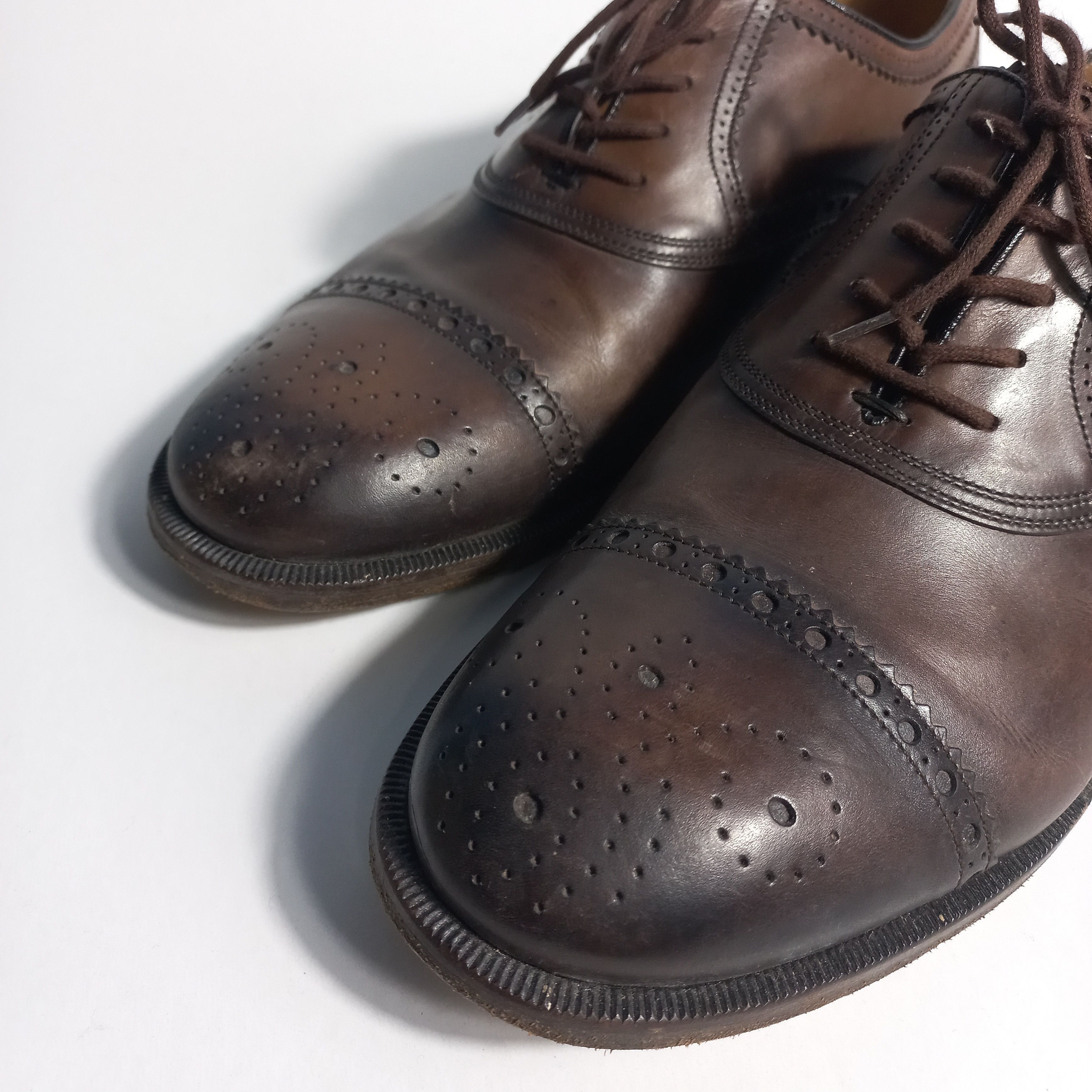 Gucci GUCCI Betis Glamour Oxford Brown Leather Shoes Size US 8.5 / EU 41-42 - 5 Thumbnail