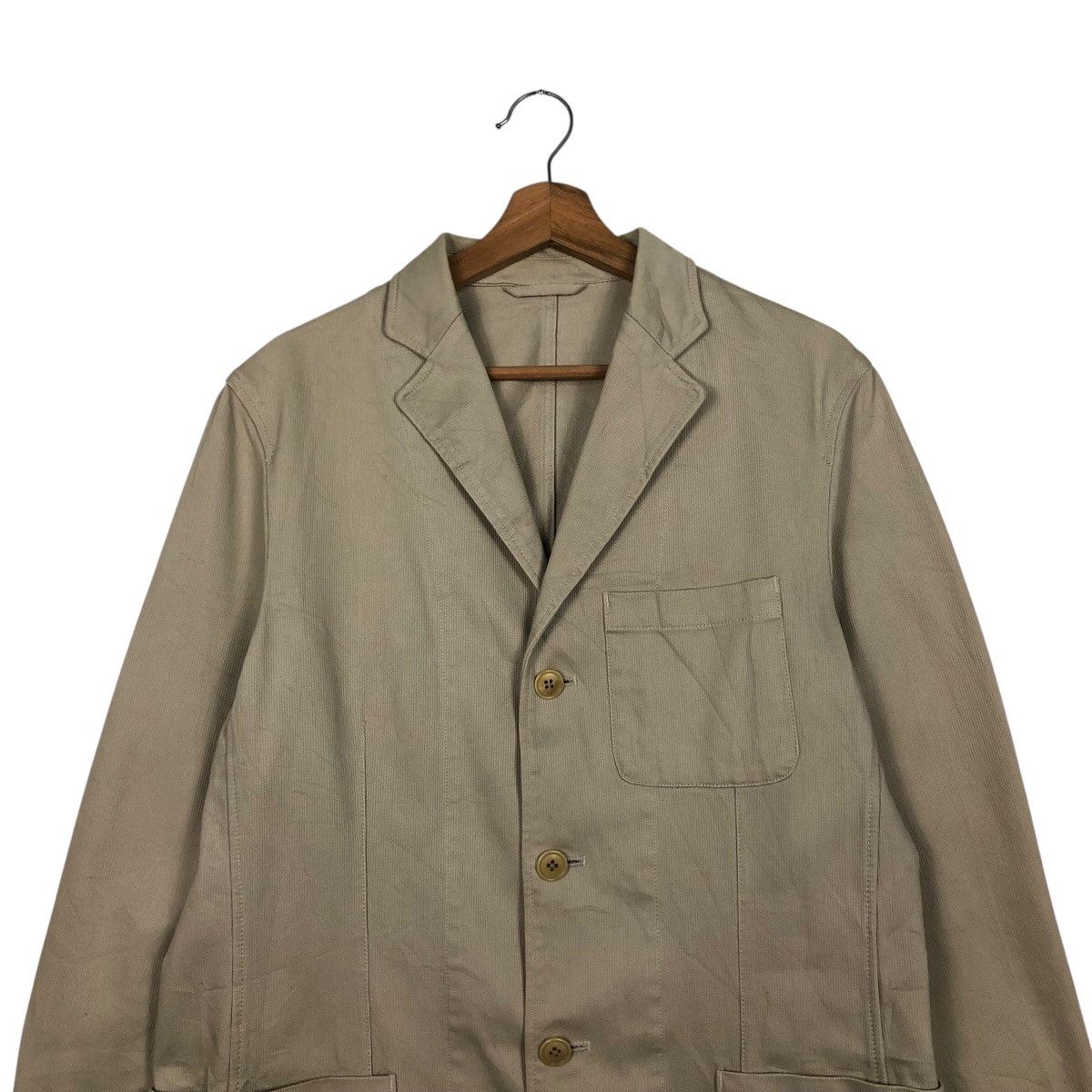 Japanese Brand CK Beige Cotton Twill Blazer / Work Jacket — L Issey Miyake Size US L / EU 52-54 / 3 - 4 Thumbnail