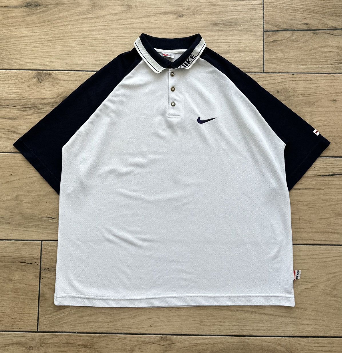 Nike × Vintage 80's Nike Vintage Polo Shirt Jersey Logo Men's Size XL Size US XL / EU 56 / 4 - 1 Thumbnail